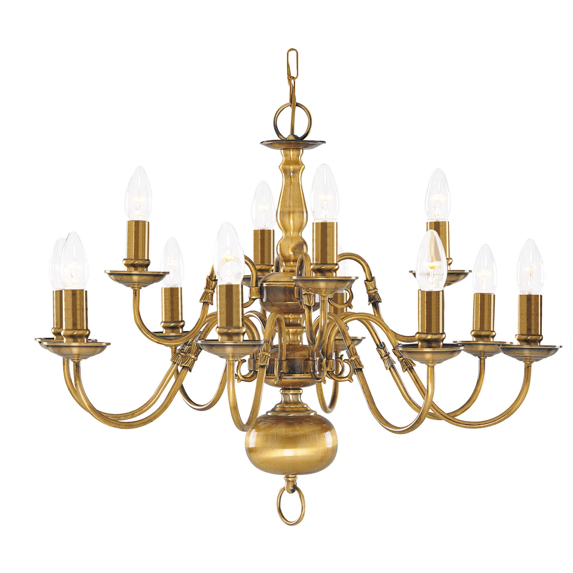 Flemish Pendant - Solid Brass Metal 12