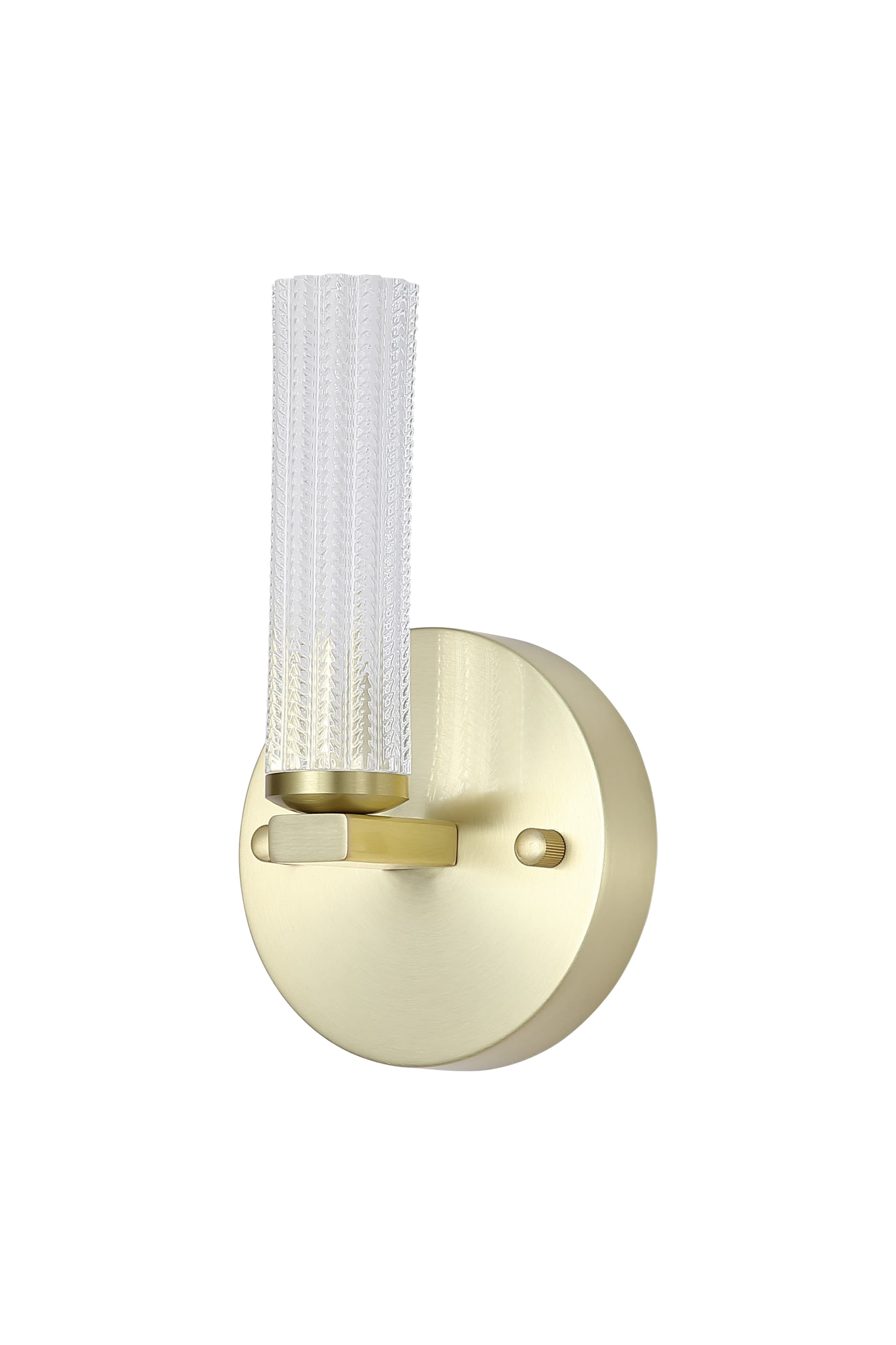 Aberdeen LED Wall Light,Satin Brass Metal with Clear Acrylic