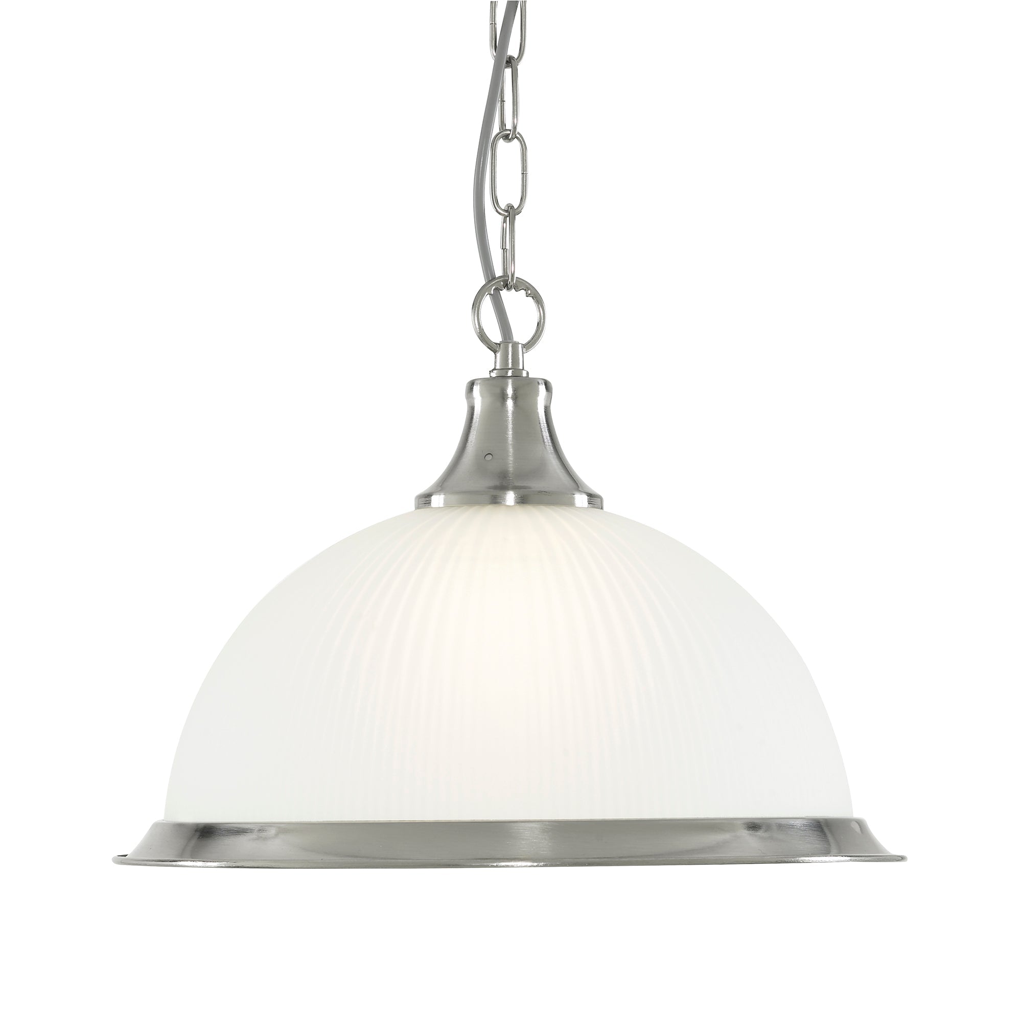 American Diner Pendant - Silver & Acid Glass