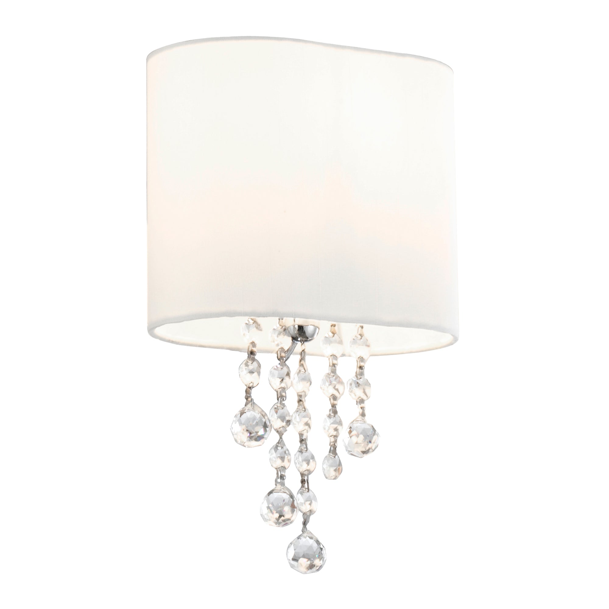 Nina Wall Light - Chrome, Crystal & Fabric Shade