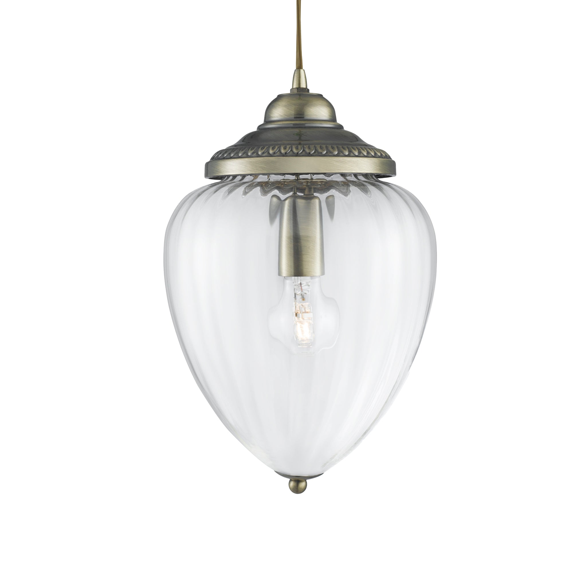 Moscow Pendant - Metal & Glass Antique Brass