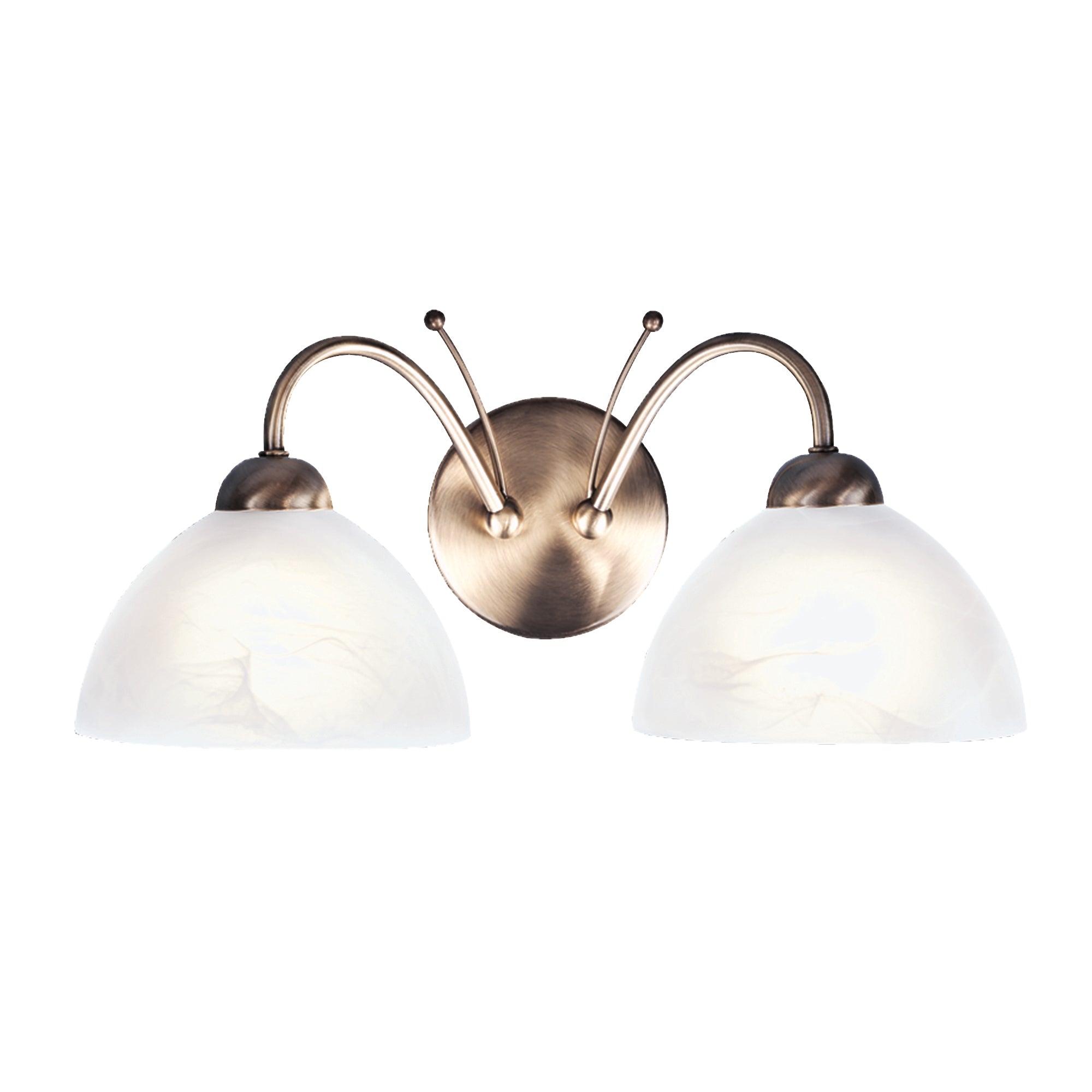 Milanese Wall Light - Alabaster Glass Antique Brass