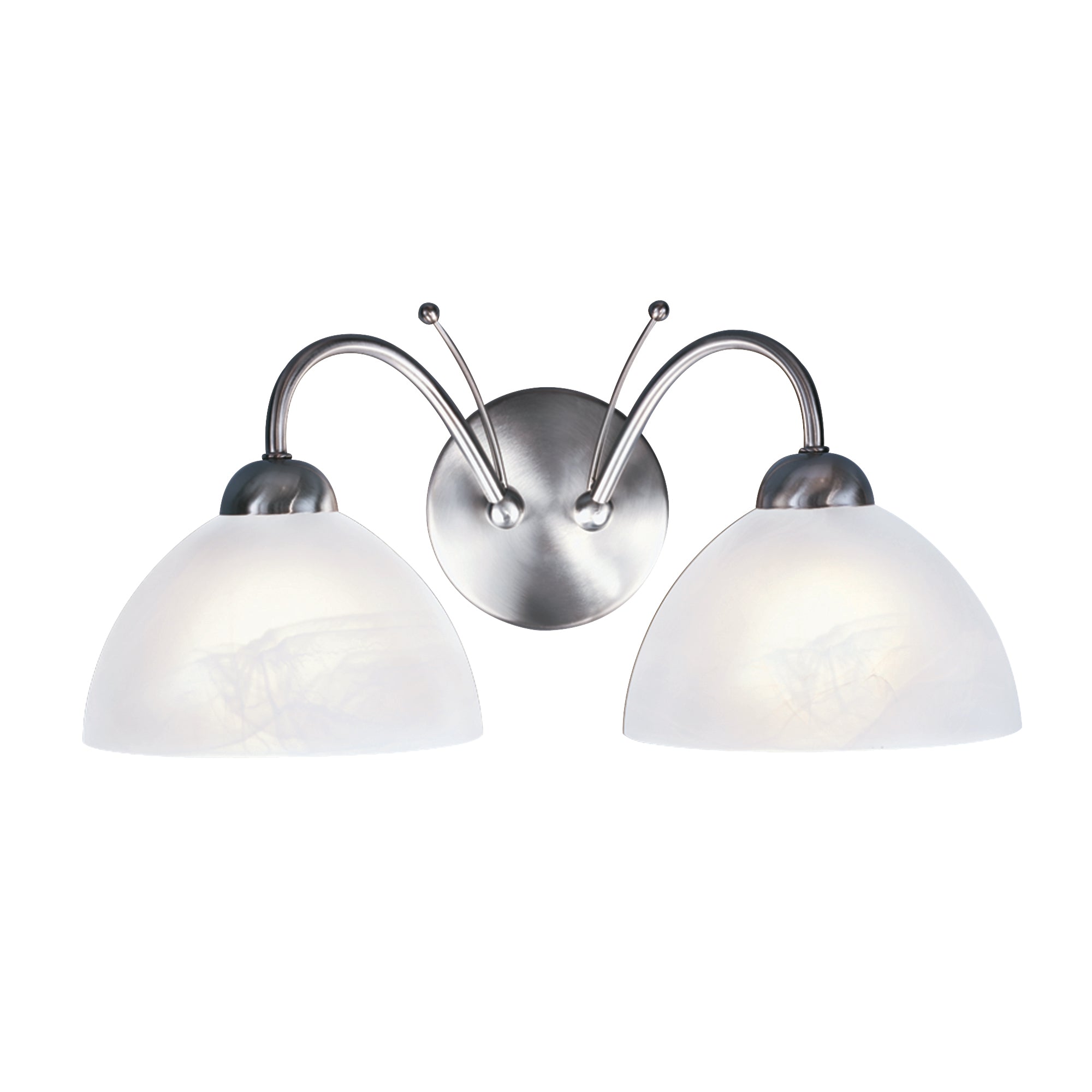 Milanese Wall Light - Alabaster Glass Satin Silver