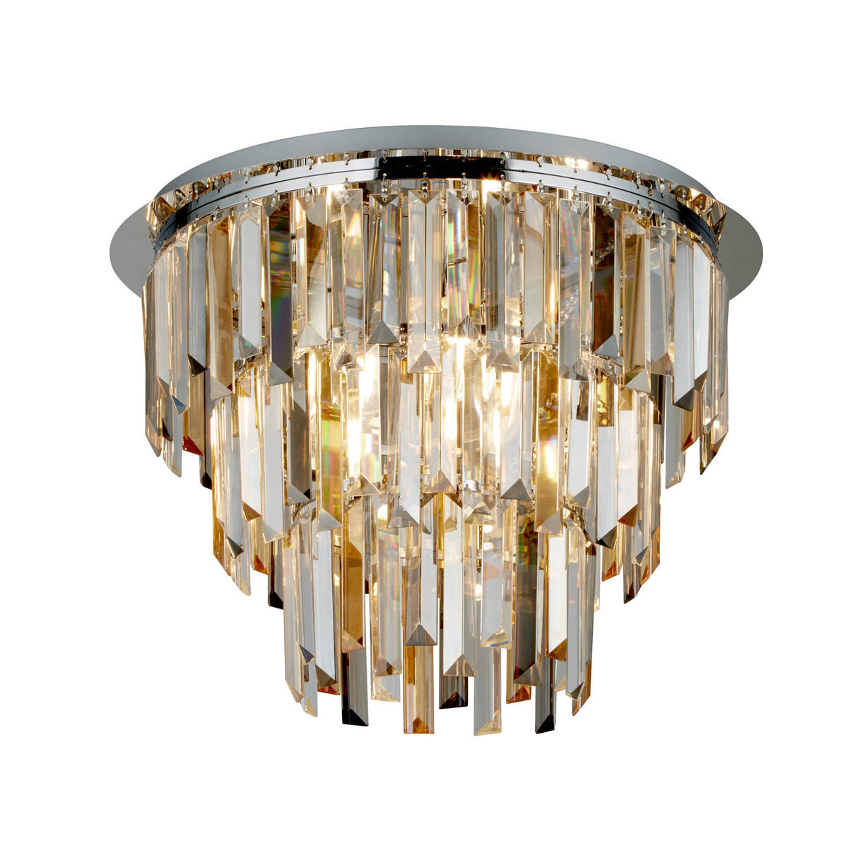 Clarissa Flush - Chrome & Clear, Smoked & Amber Glass