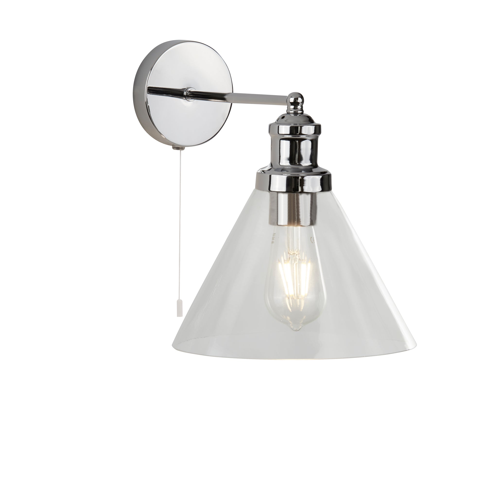 Pyramid Wall Light - Metal & Glass Chrome