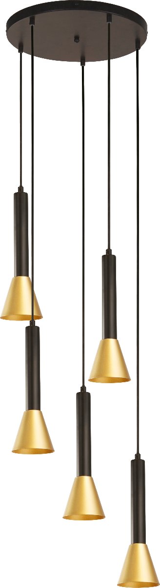 Signal Multi-Drop Pendant - Black & Gold Metal