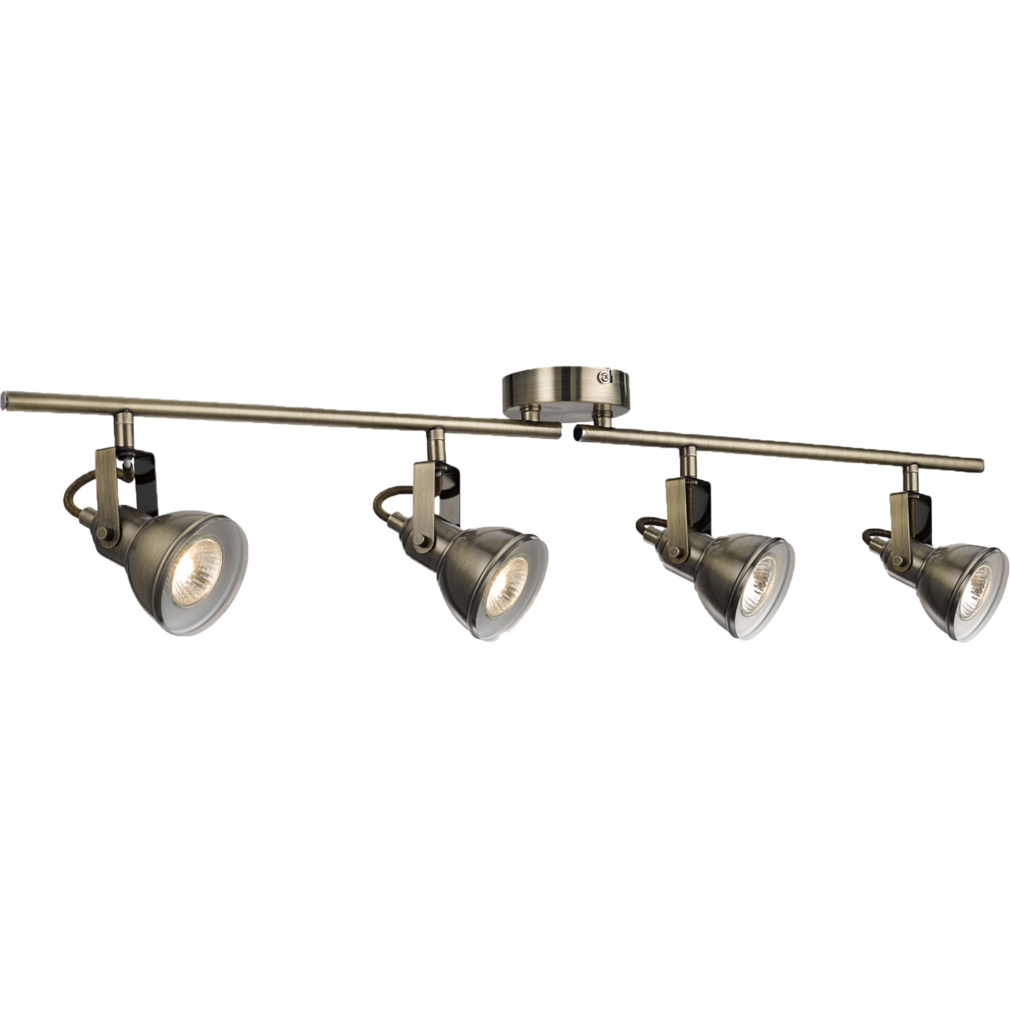 Focus Split Bar Spotlight - Black Metal Antique Brass