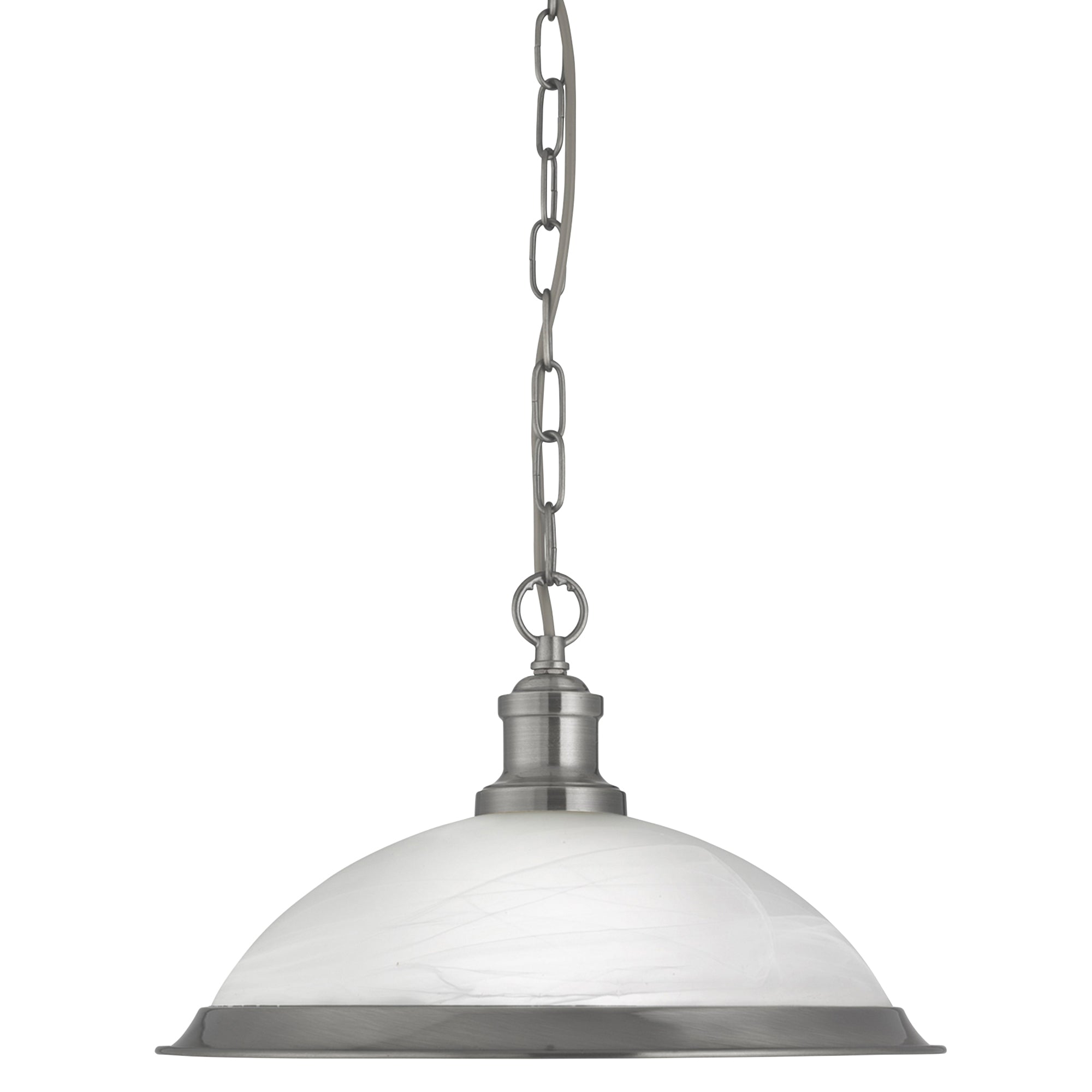 Bistro Pendant - Satin Silver Metal & Acid Glass Satin Silver / 1