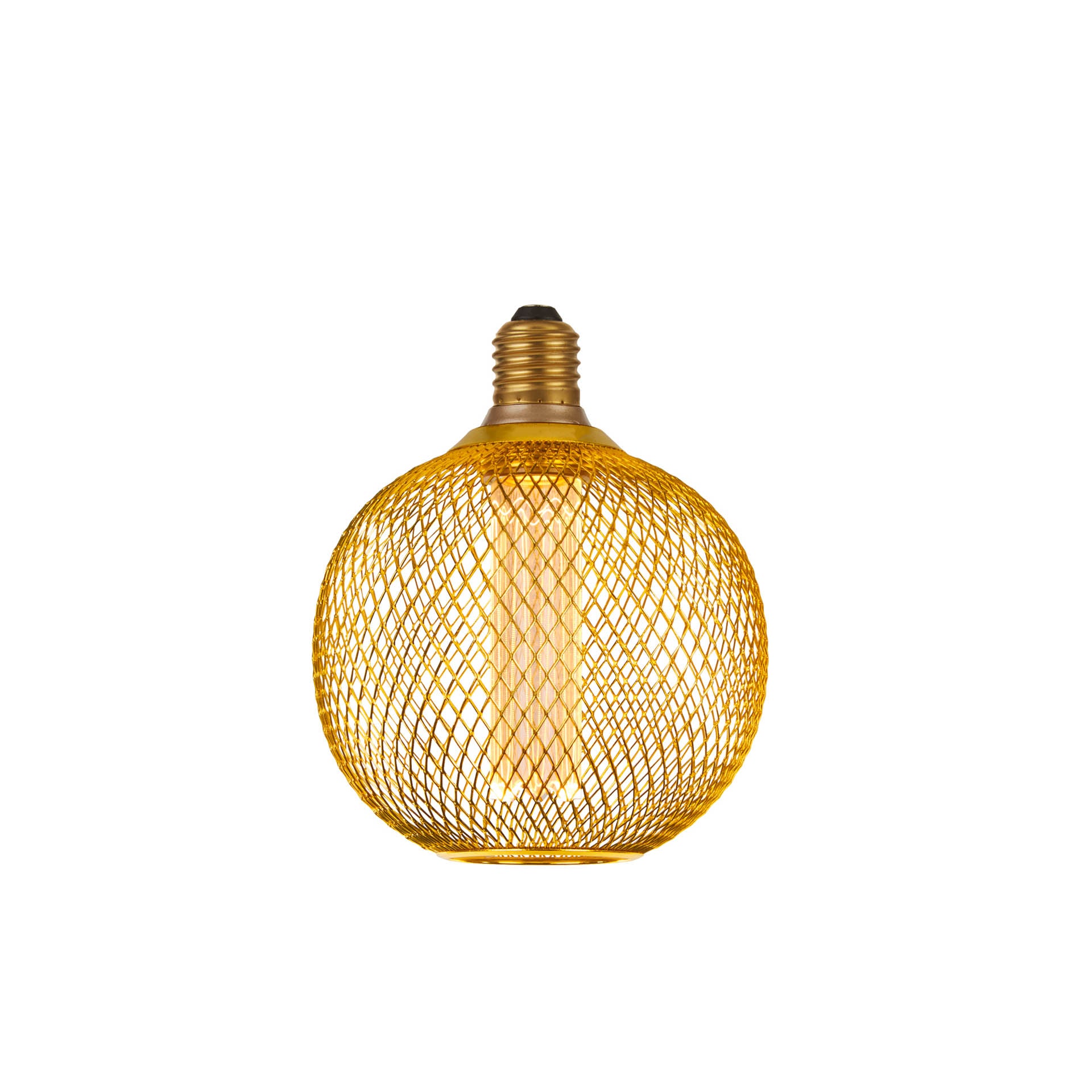 Wire Mesh Effect Globe Lamp Gold
