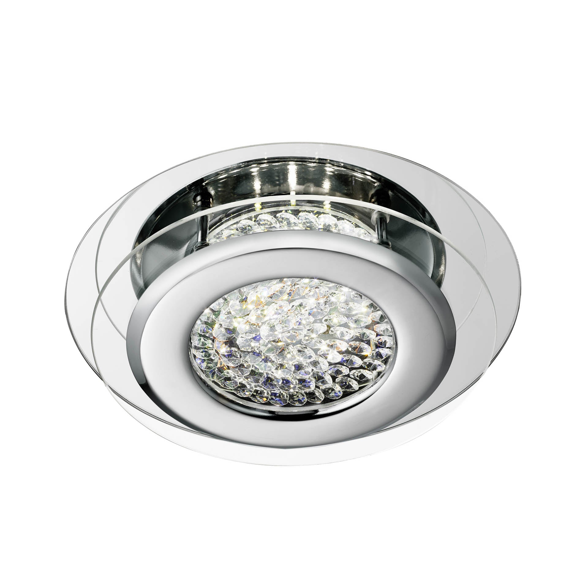 Vesta LED Flush - Chrome & Clear Crystal