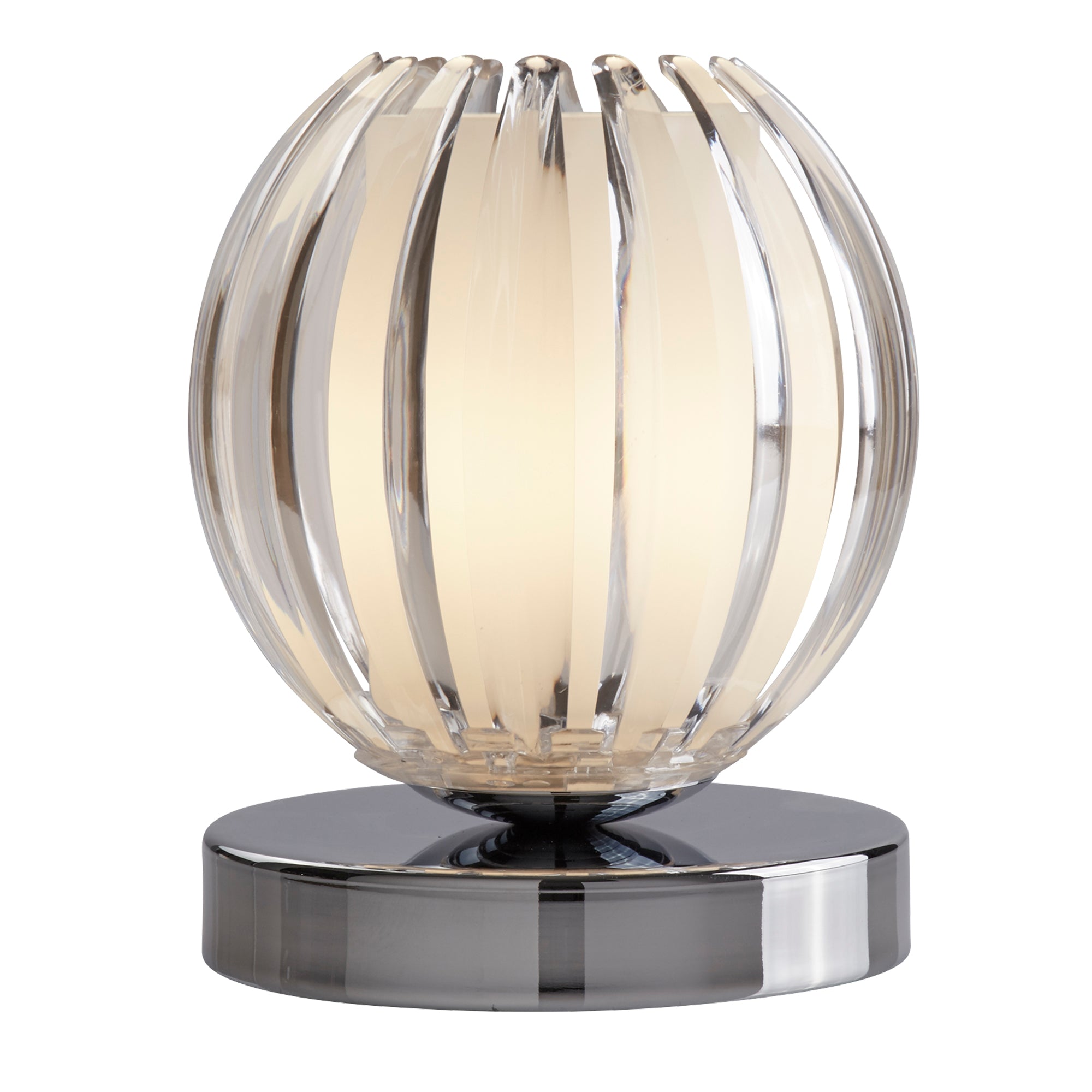 Claw Touch Table Lamp- Chrome, Acrylic & Frosted Glass Metal Acrylic