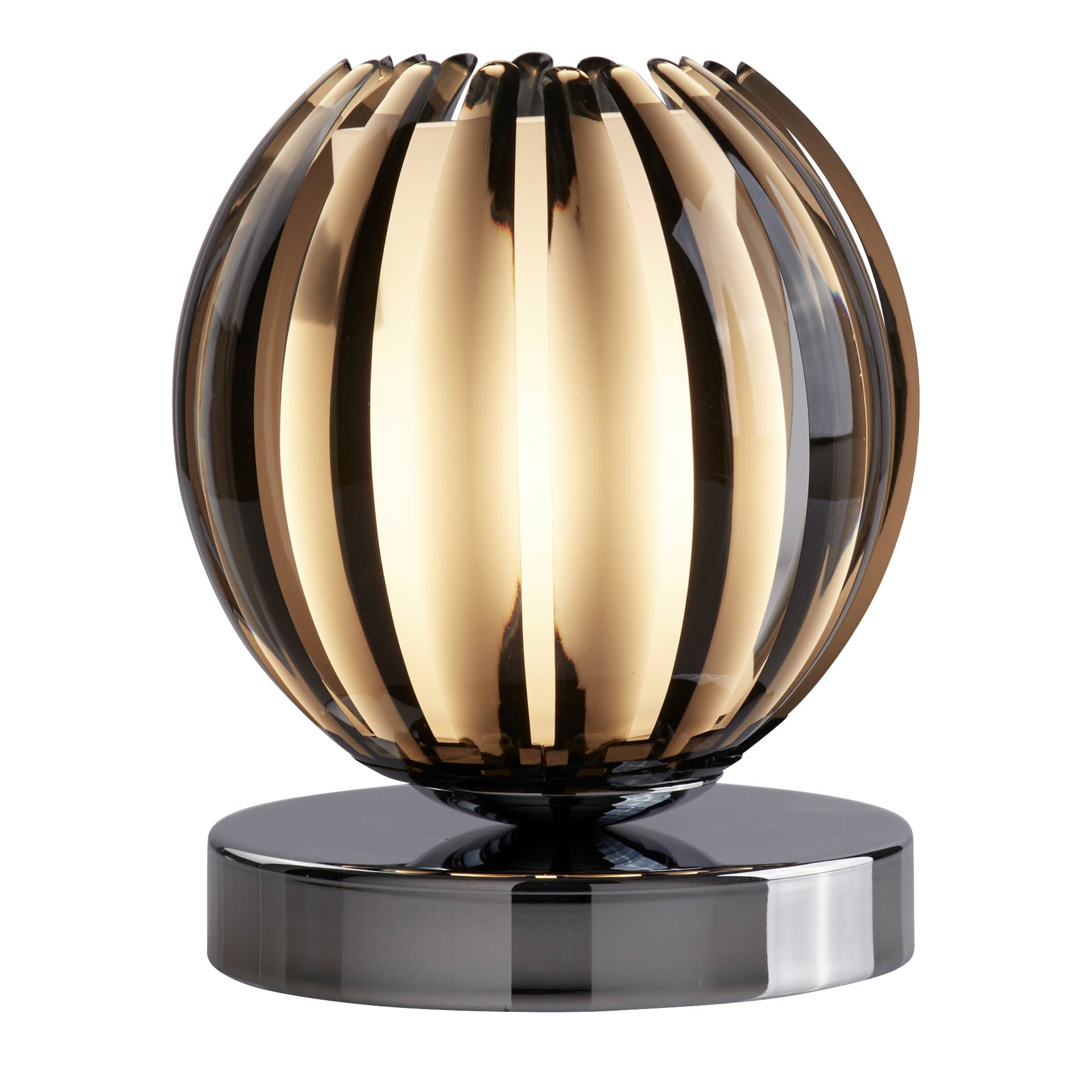 Claw Touch Table Lamp- Chrome, Acrylic & Frosted Glass Smoked Acrylic