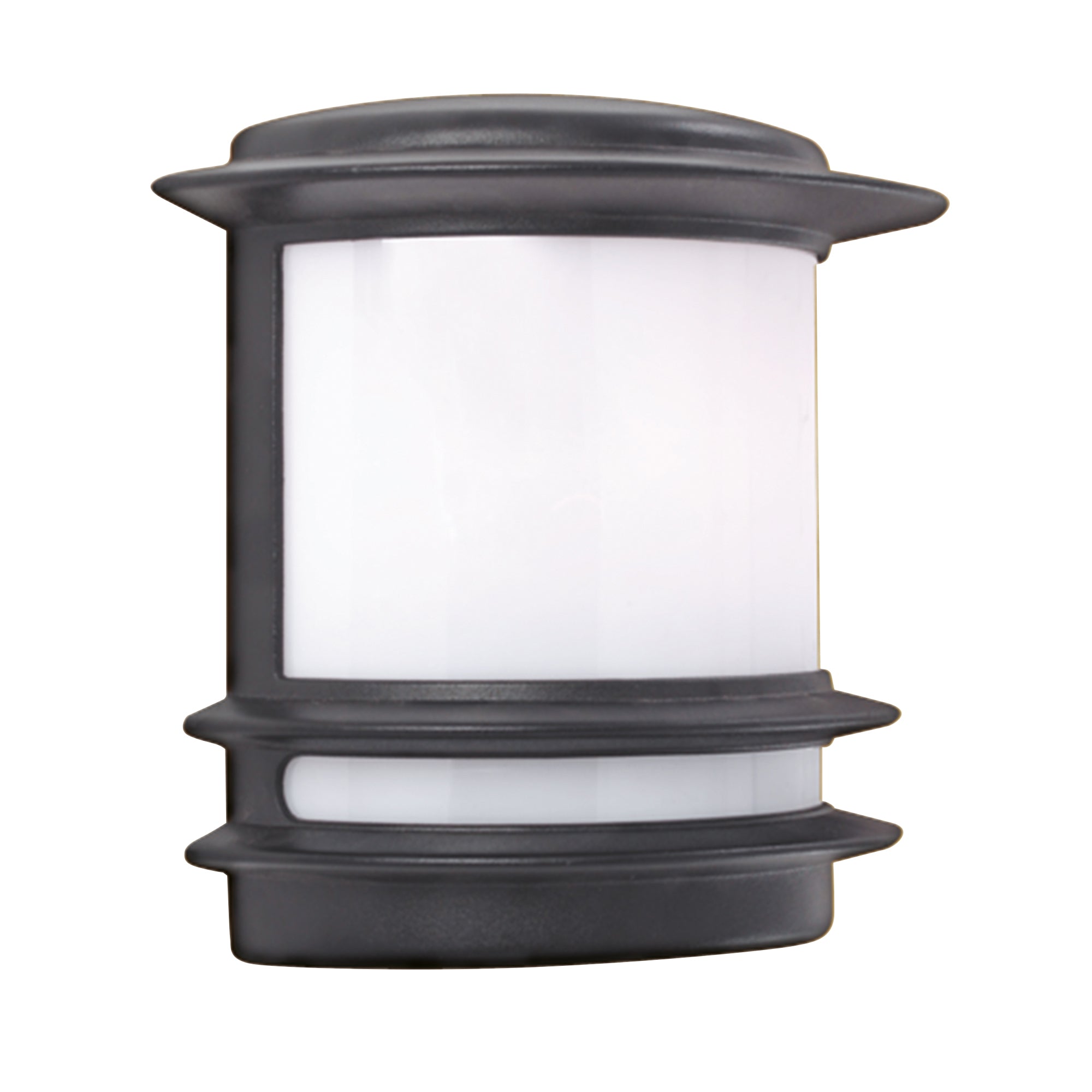Stroud Wall Light- Black Metal & White Polycarbonate, IP44