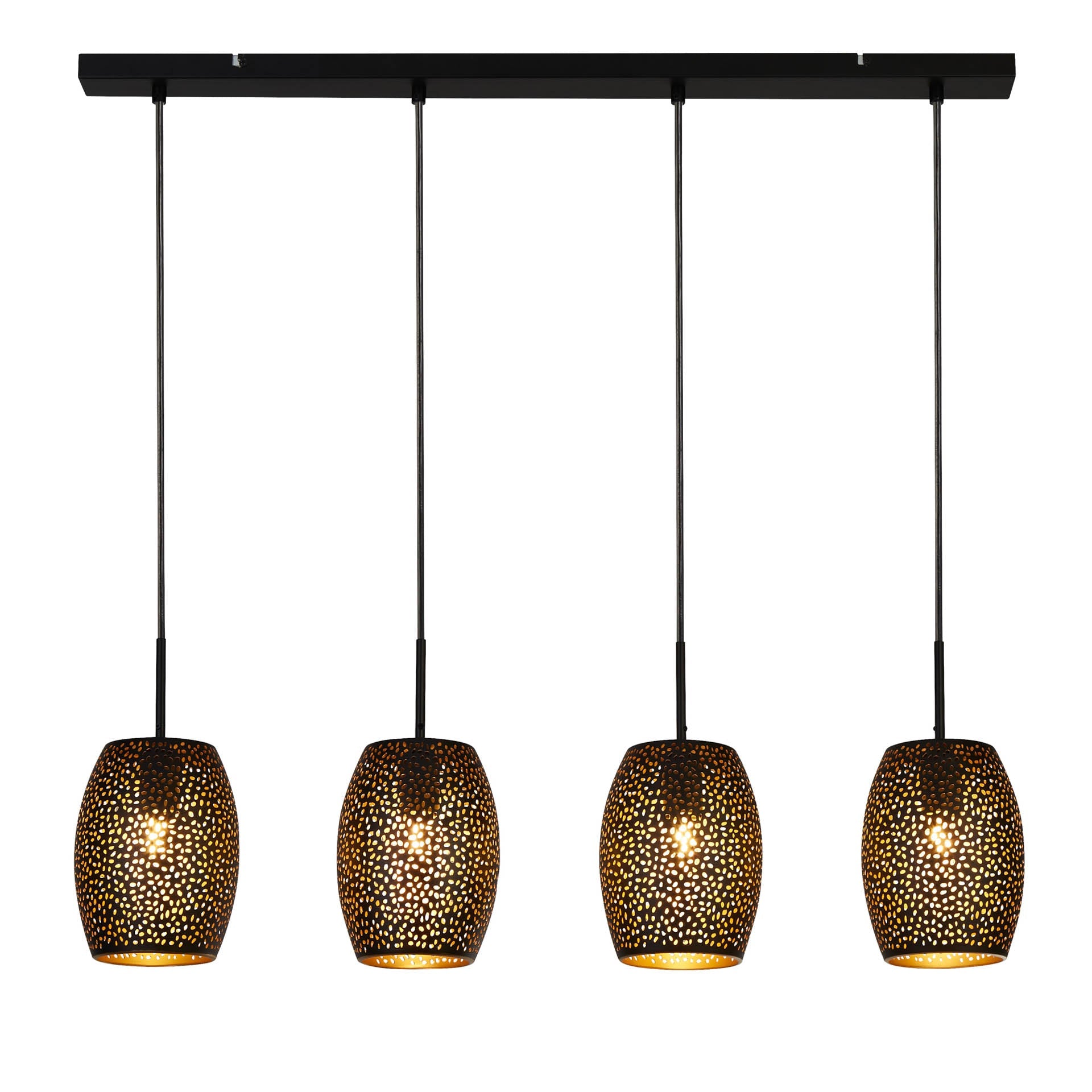 Laser Bar Pendant - Black Laser Cut Metal