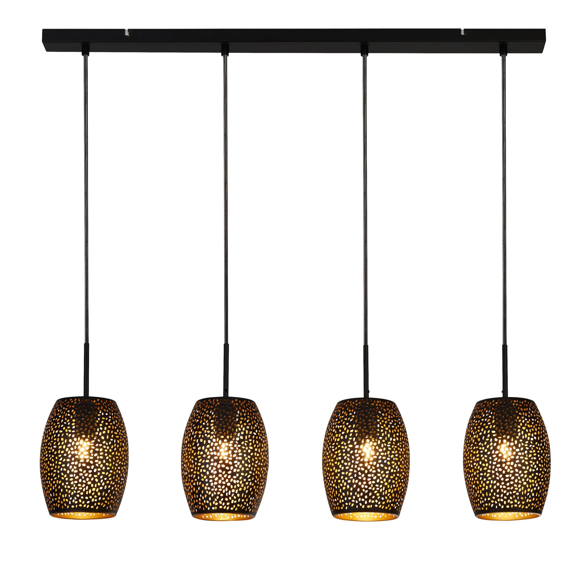 Laser Bar Pendant - Black Laser Cut Metal