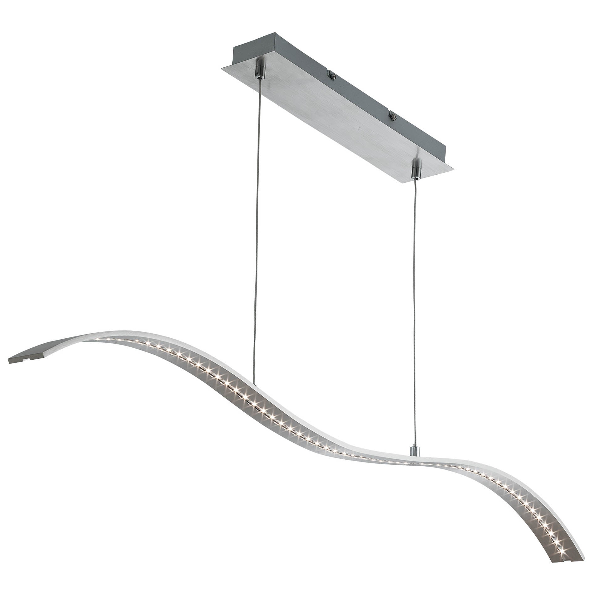 Wing Bar Pendant - Satin Silver Metal