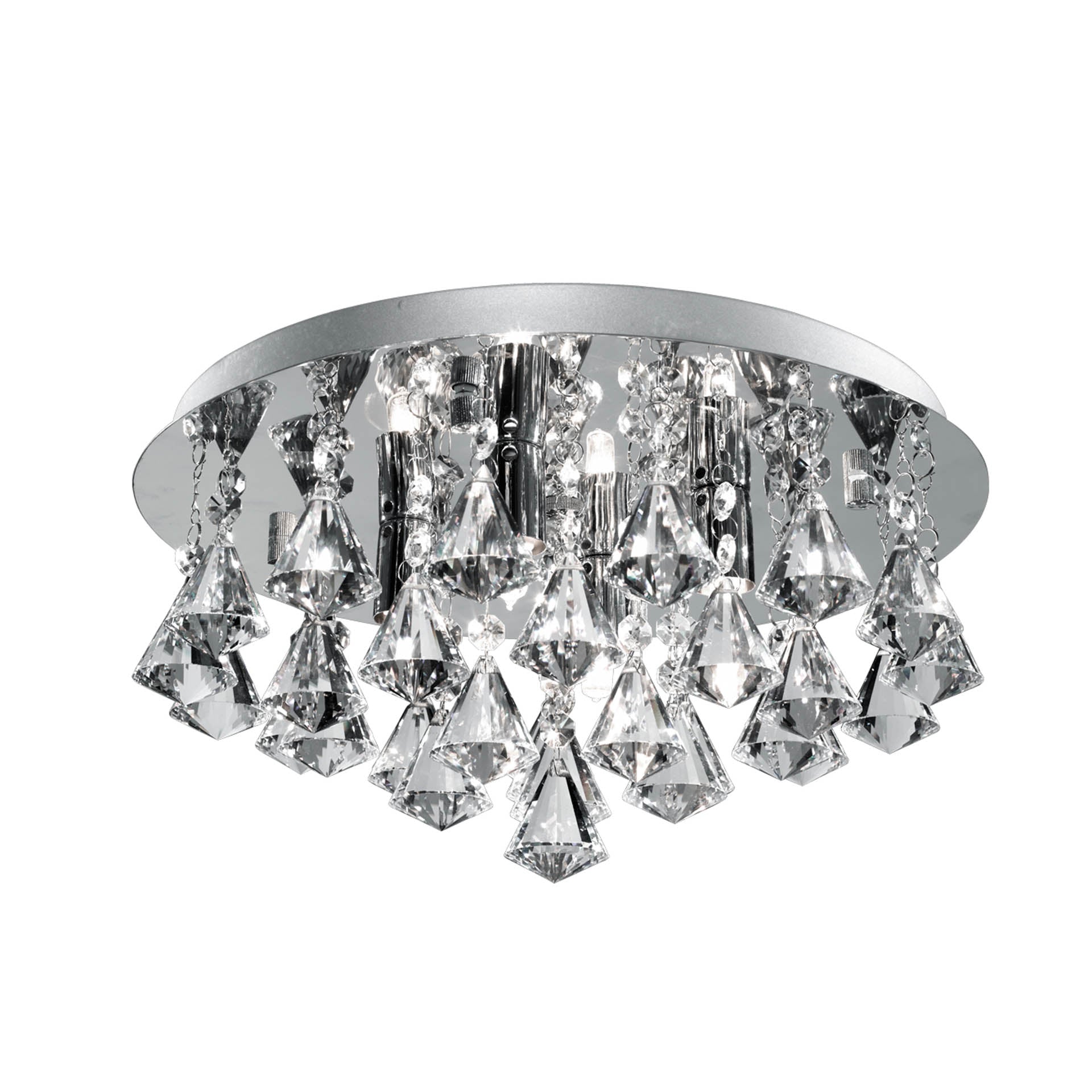 Hanna 4 Lt Flush -Metal & Clear Crystal