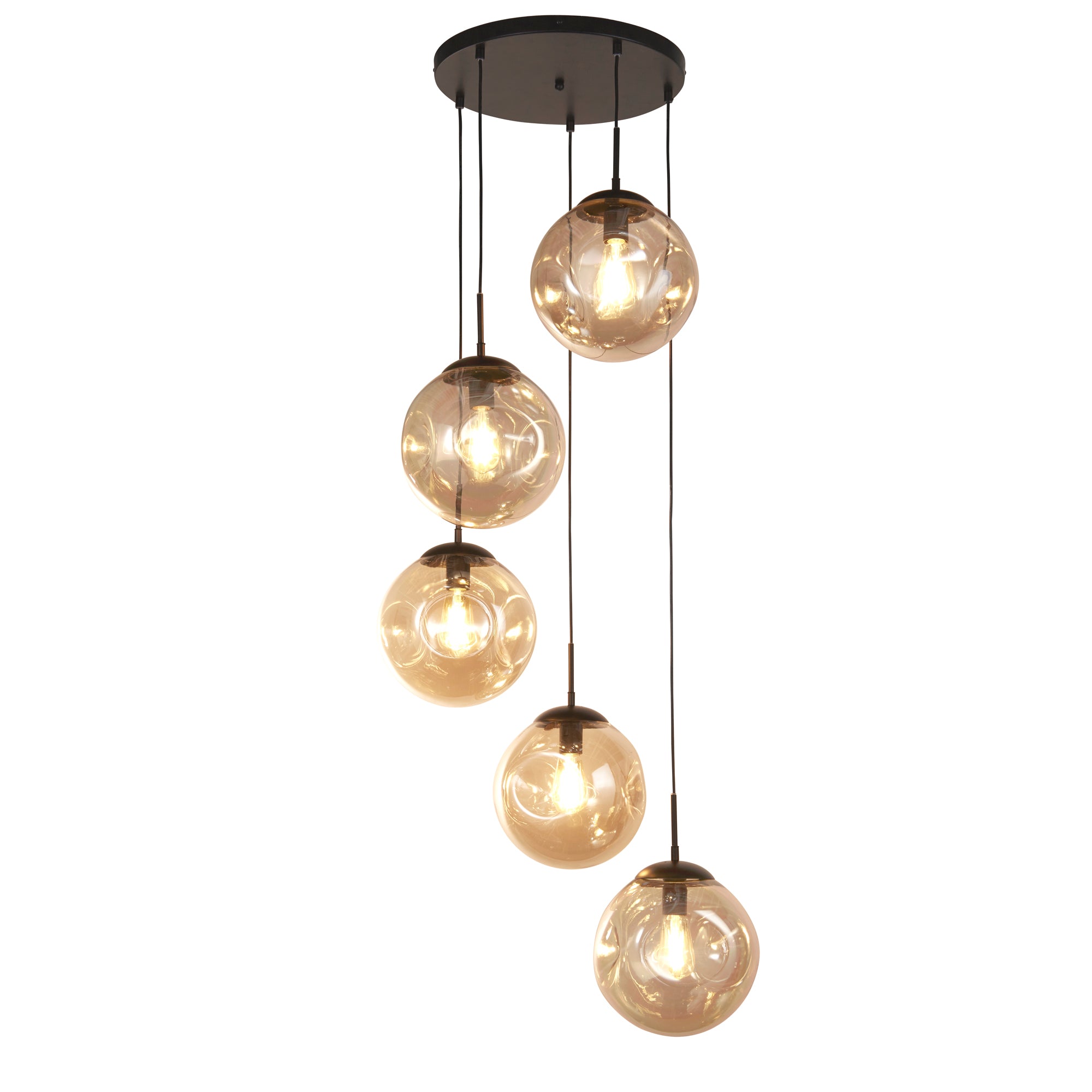 Punch Multi-Drop - Black Metal & Champagne Punched Glass