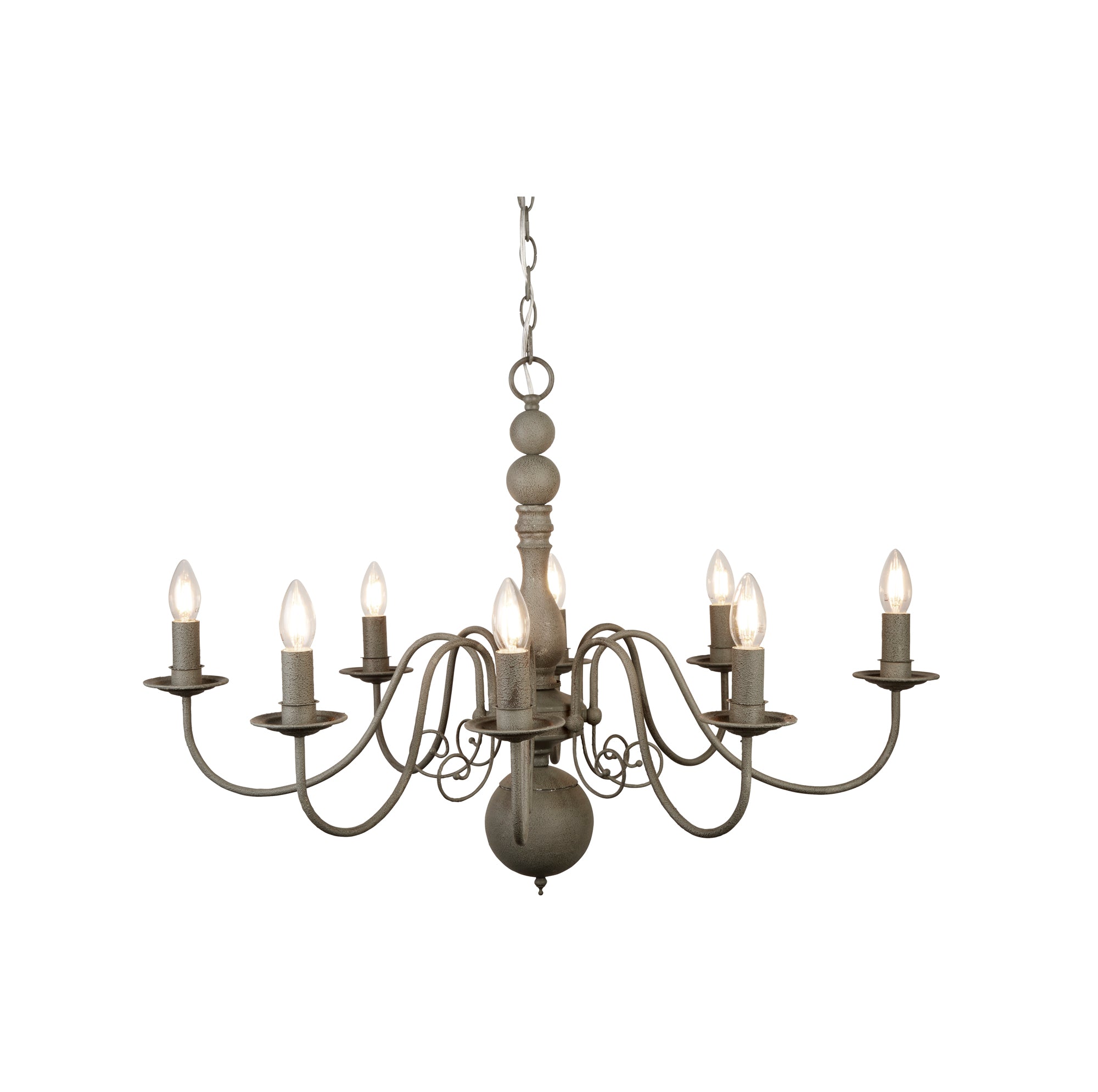 Greythorne 8Lt Pendant - Textured Grey Metal Grey / 8