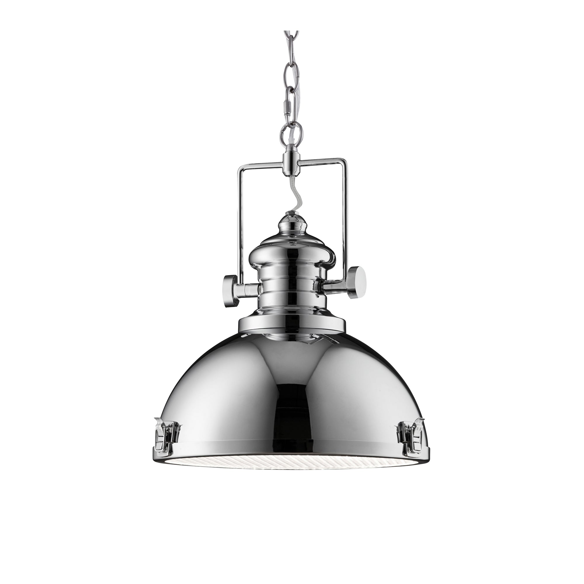 Louisiana Pendant - Metal & Clear Lens Chrome Metal