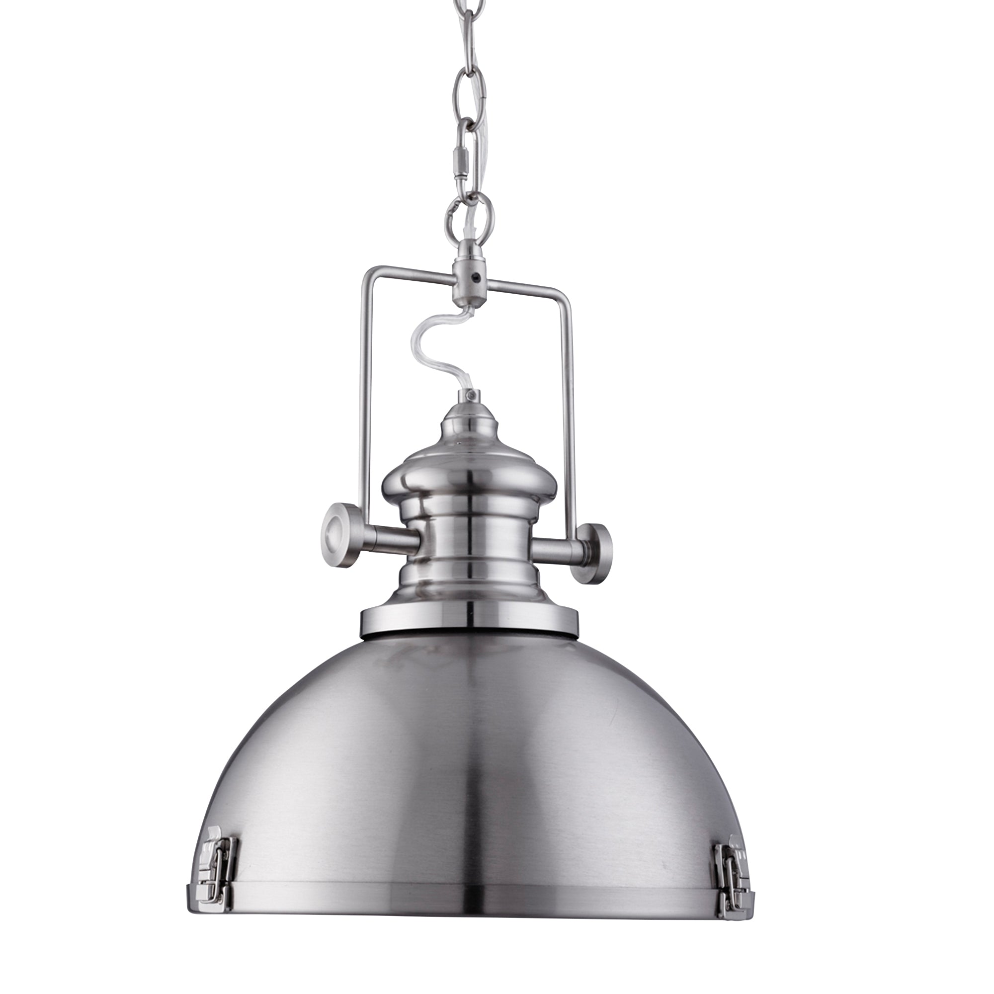 Louisiana Pendant - Metal & Clear Lens Satin Silver