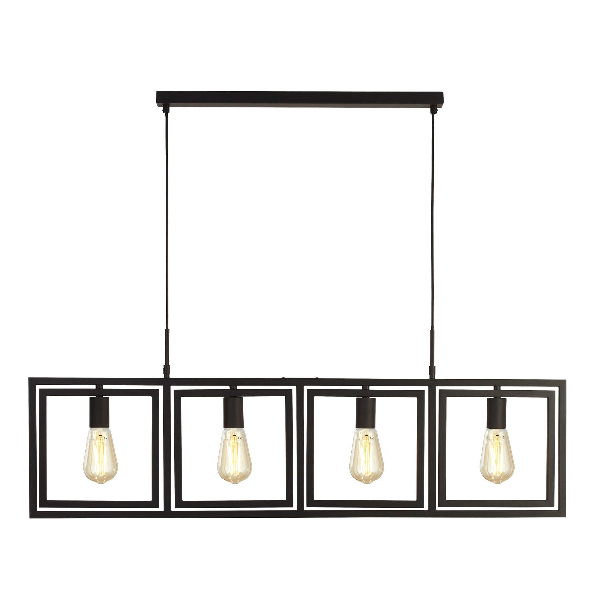 Plaza 4Lt Pendant - Matt Black Metal