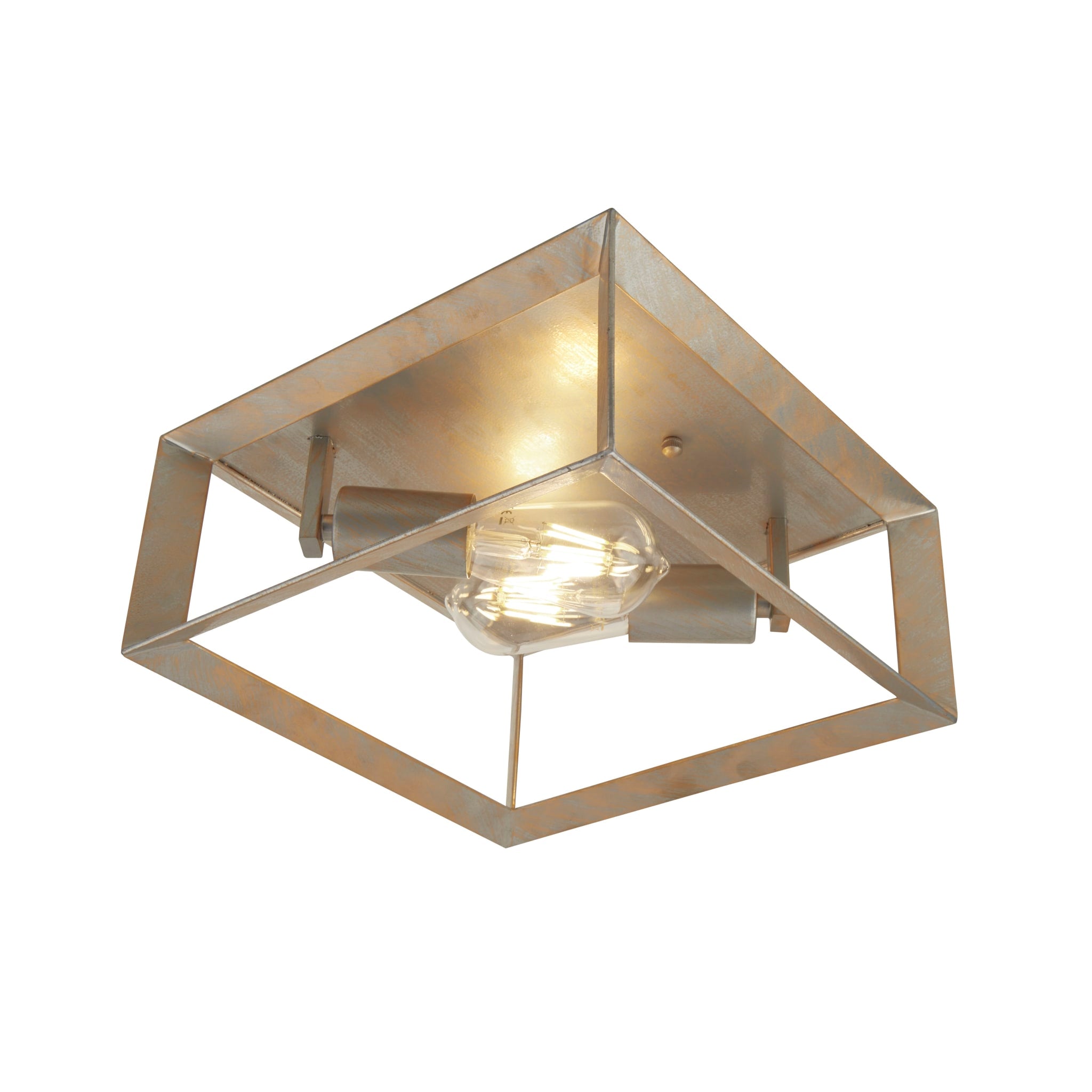 Heaton 2Lt Flush - Brushed Gold/Silver Metal