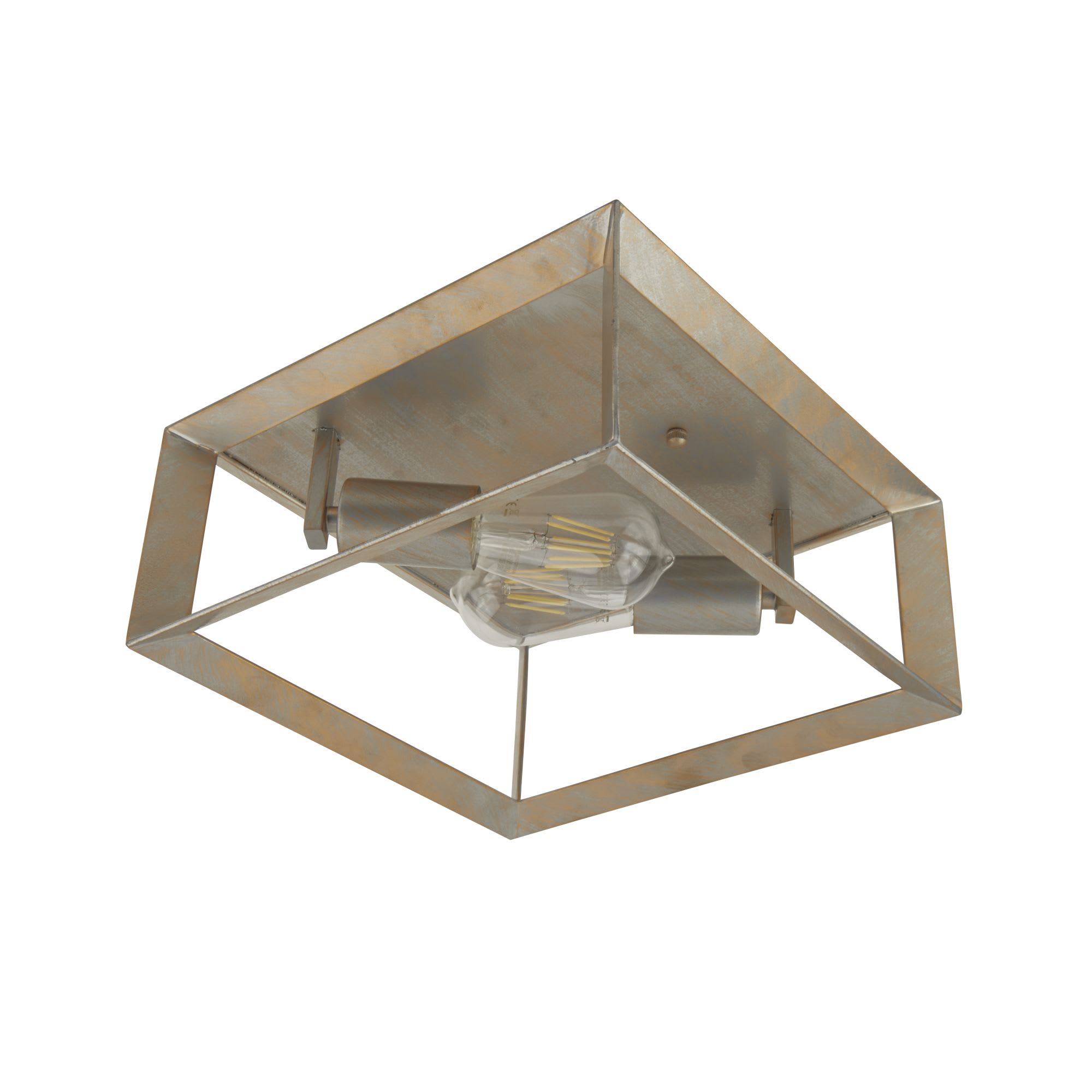 Heaton 2Lt Flush - Brushed Gold/Silver Metal
