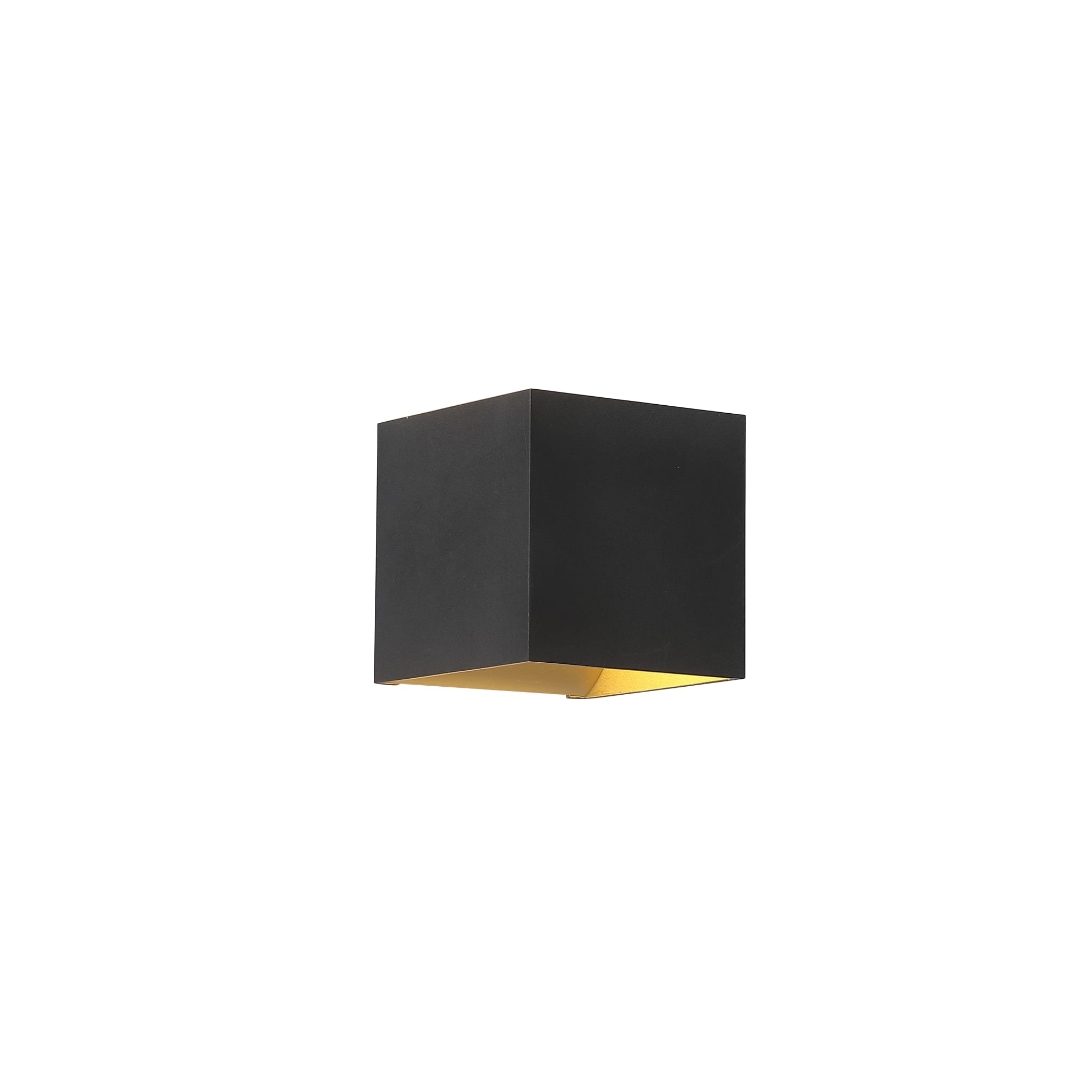 Newton Square Up&Down Wall Light, G9, Black/Gold