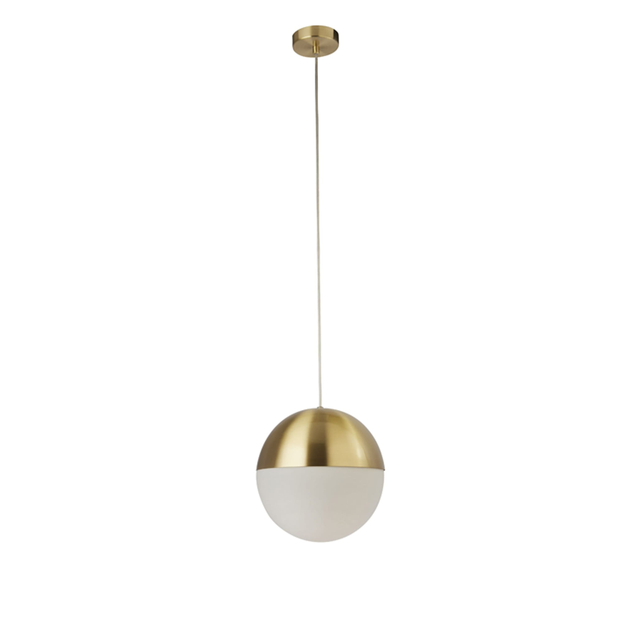 Endor Pendant - Satin Brass & Opal Glass