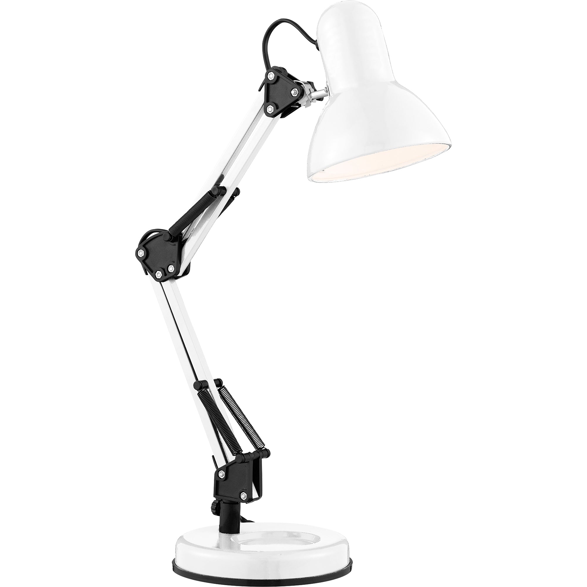Desk Table Lamp - White Metal