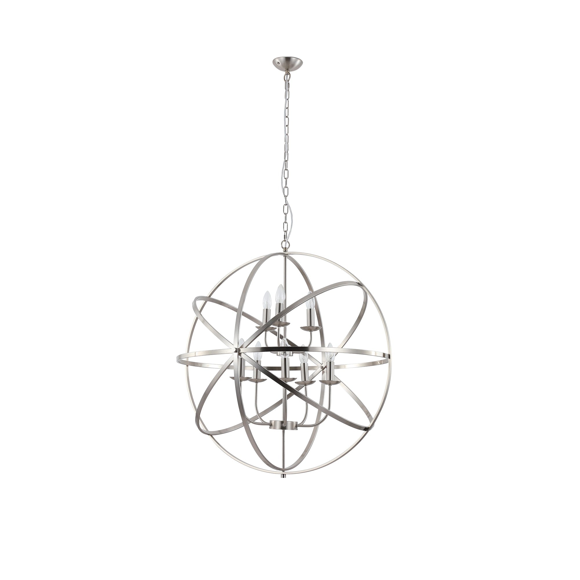 Orbit 8Lt Pendant, Satin Silver Metal