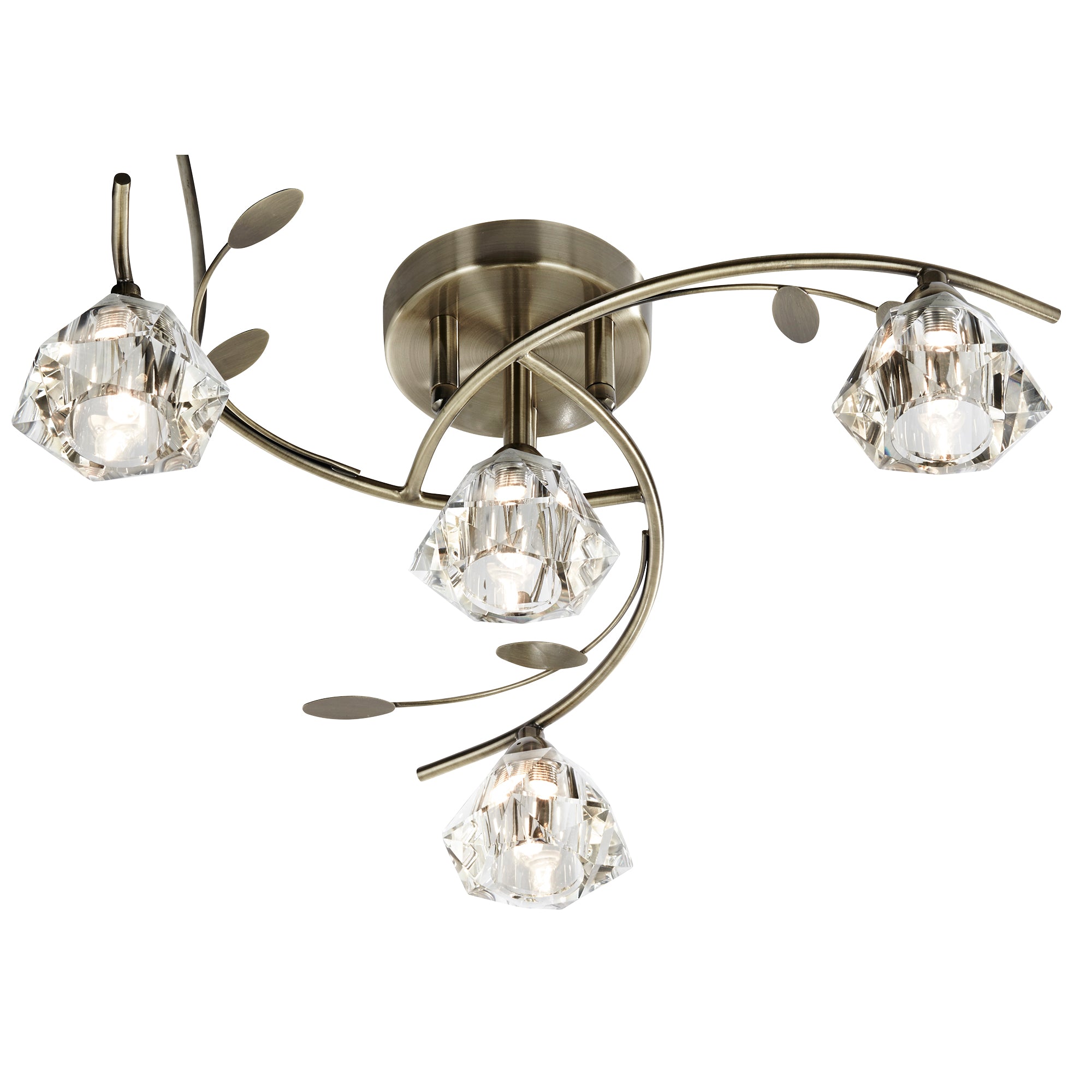 Sierra Semi-Flush - Glass Antique Brass
