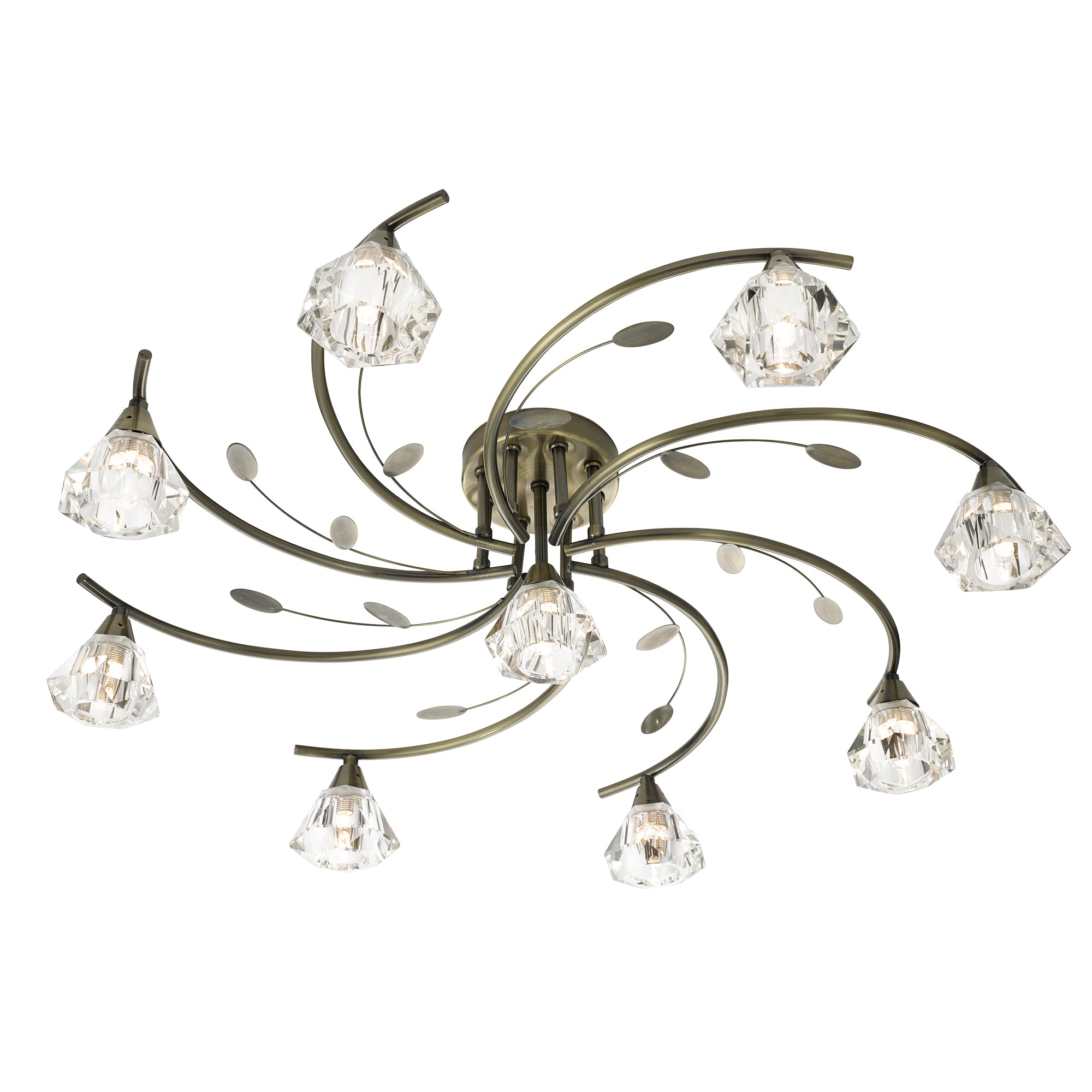 Sierra Semi-Flush II Antique Brass (9 lights)