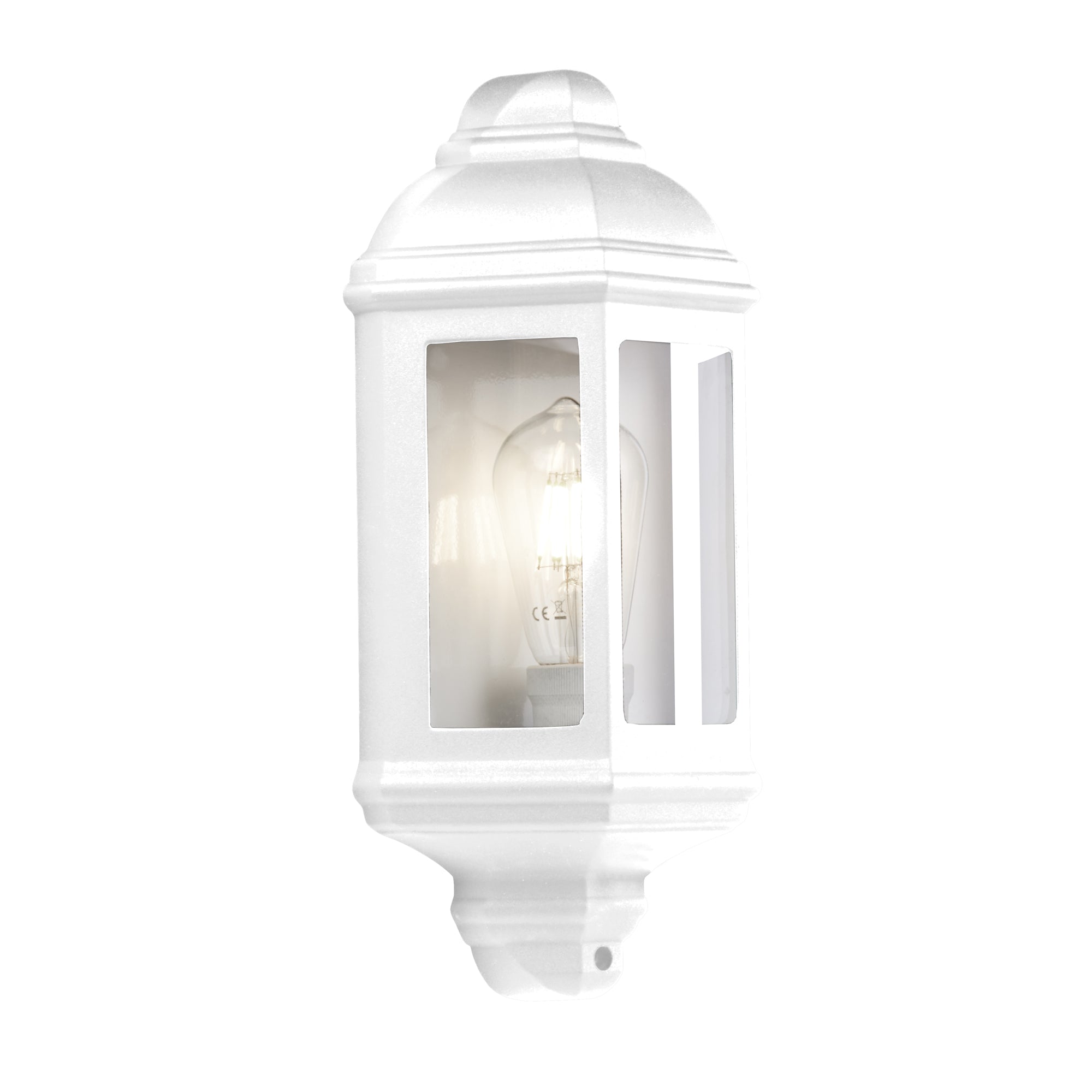 Maine Outdoor Wall Light - Metal & Clear Glass White