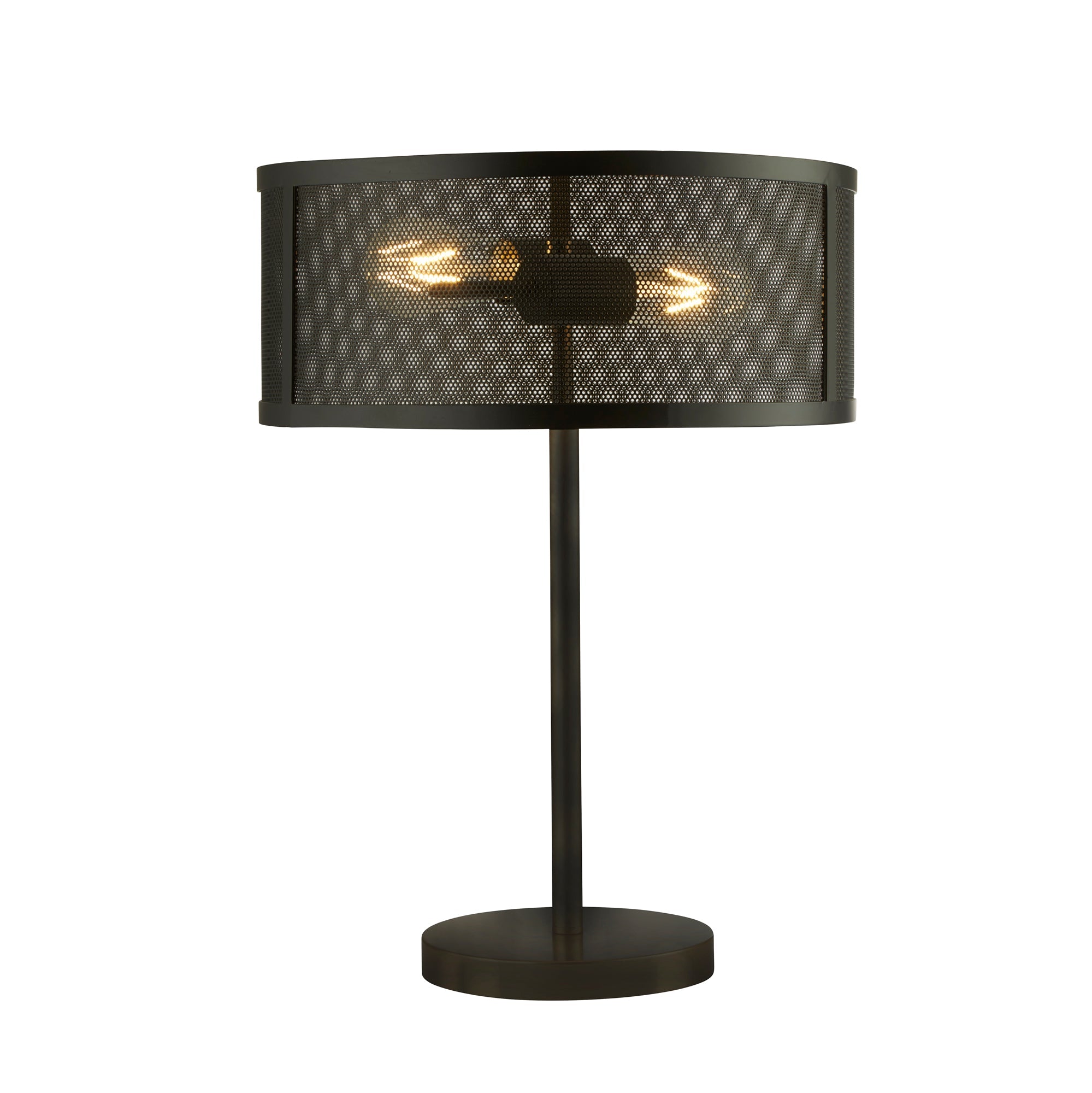 Fishnet 2Lt Table Lamp - Matt Black Metal