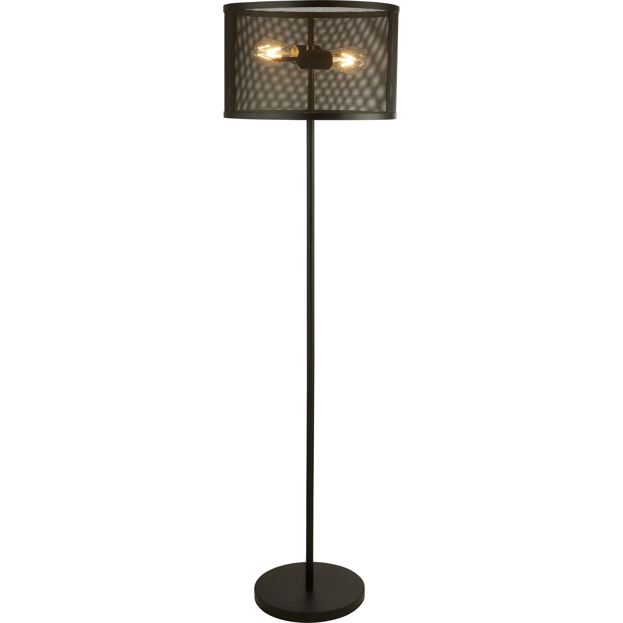 Fishnet Floor Lamp - Matt Black Metal & Mesh Shade
