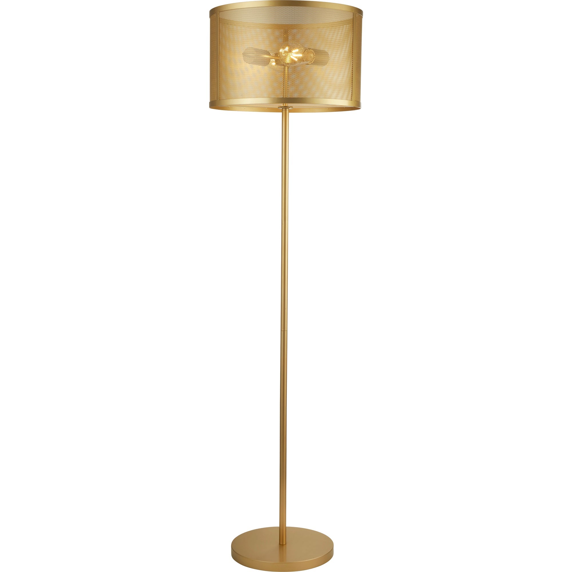 Fishnet Floor Lamp - Gold Metal & Mesh Shade