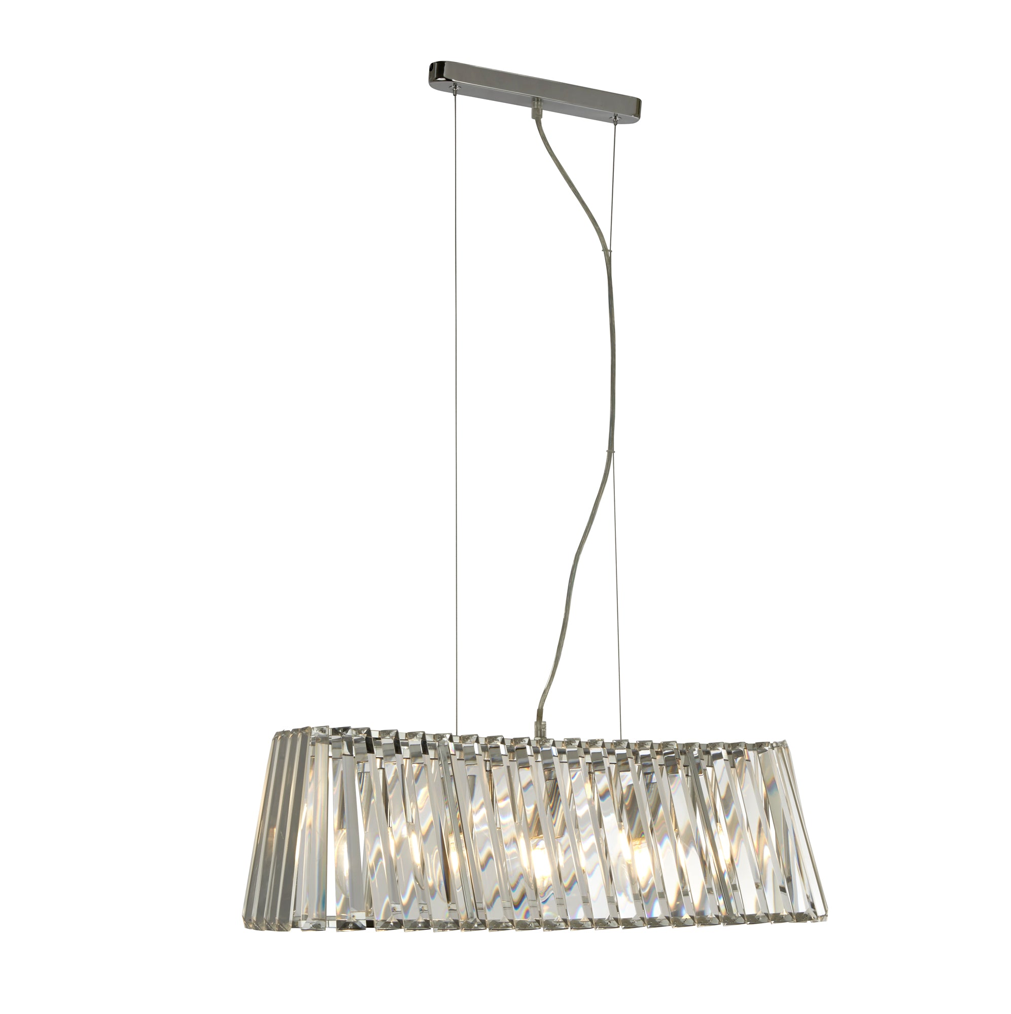 Tiara Pendant - Chrome & Crystal