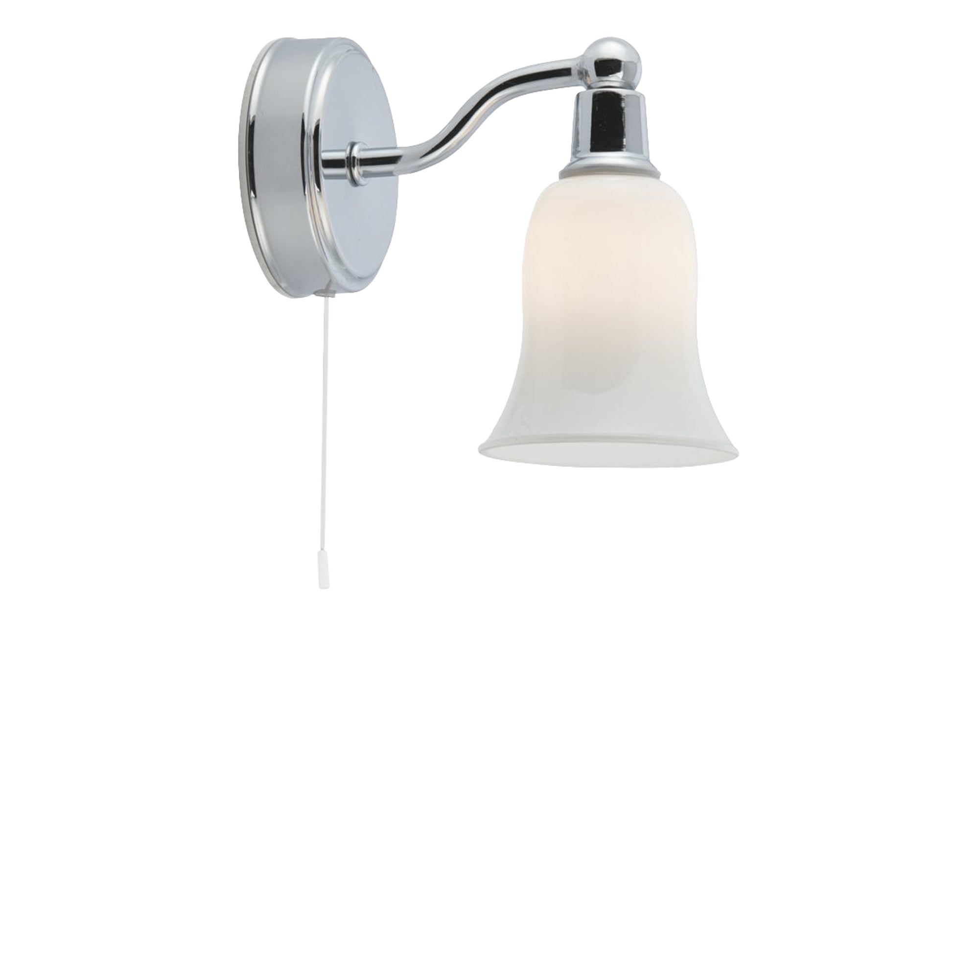 Equador Wall Light - Chrome Metal & Opal Glass