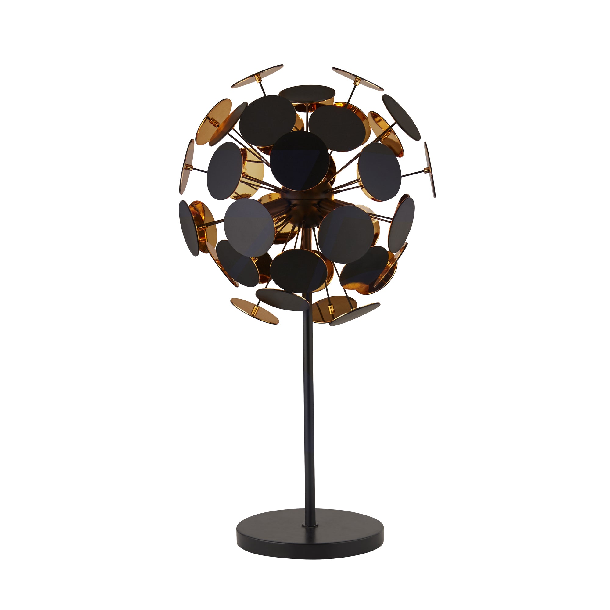 Discus Table Lamp - Black Metal, Black & Gold PC Discs