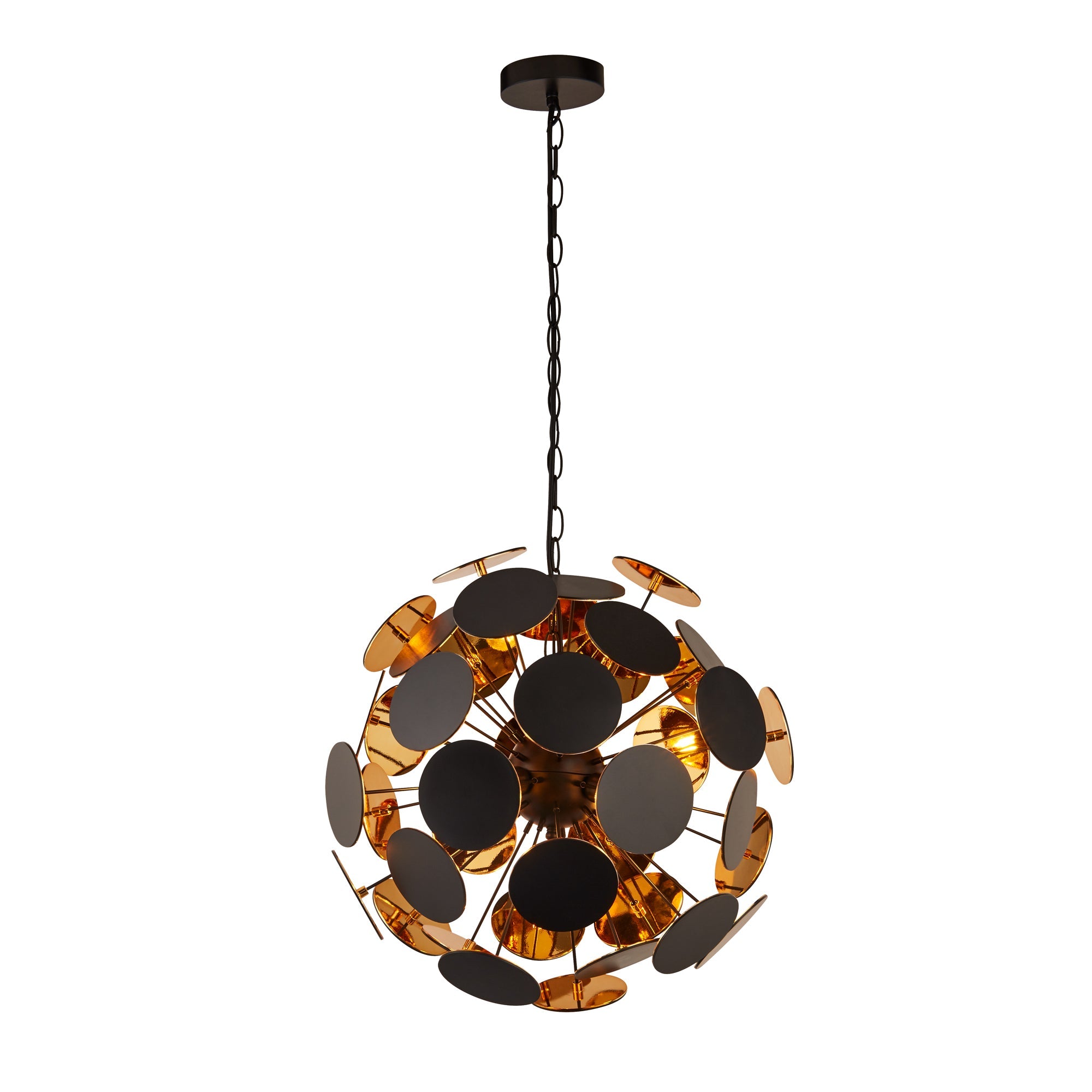Discus 4Lt Pendant - Black Metal, Black & Gold PC Discs