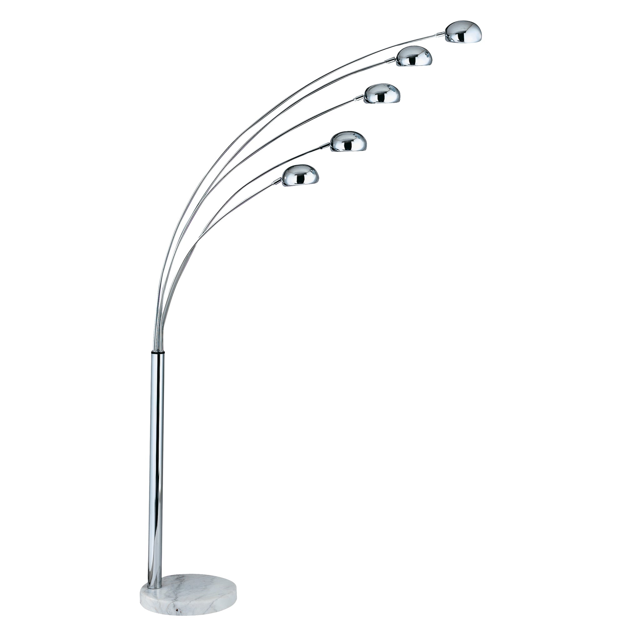 Giraffe Floor Lamp - Chrome Metal & White Marble Base
