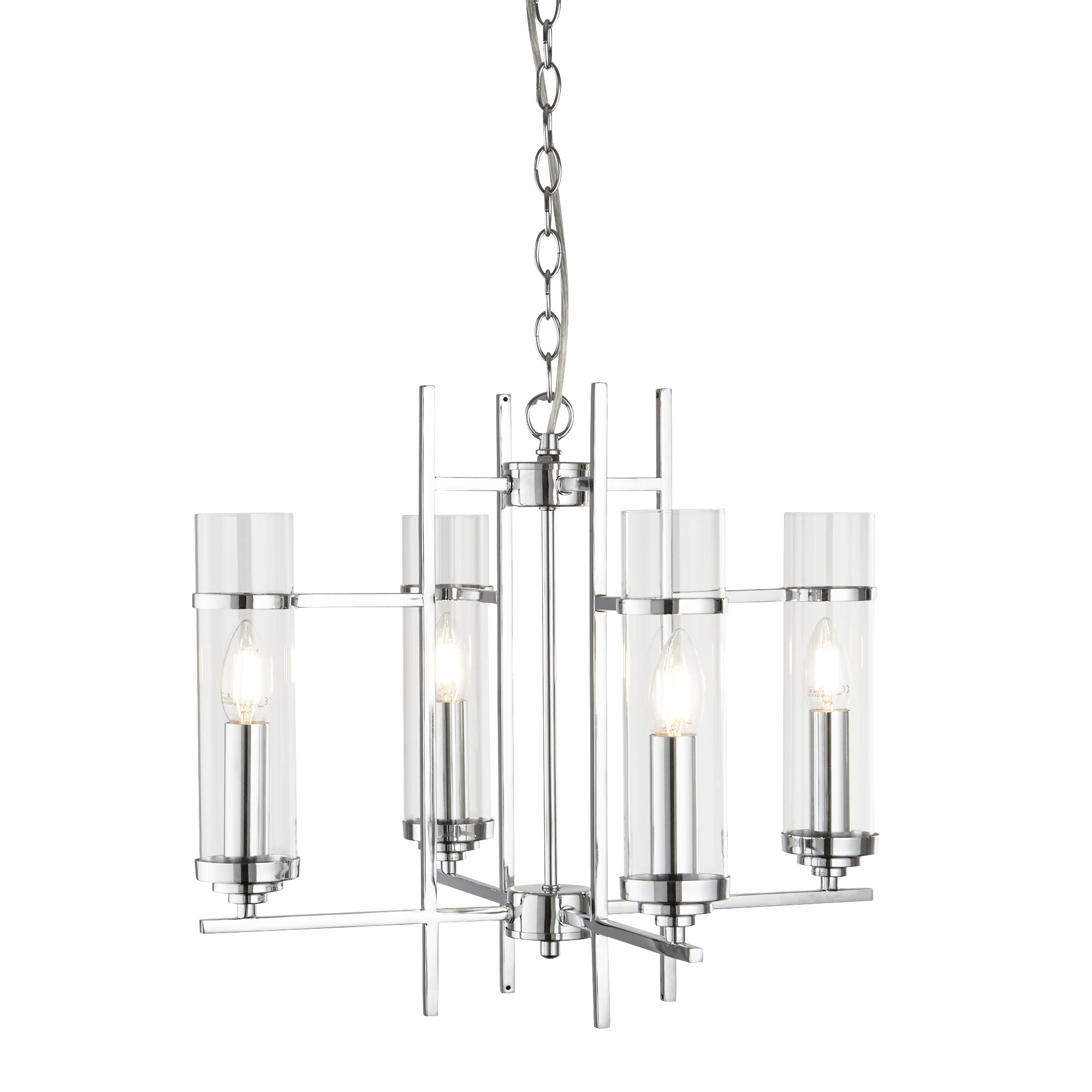 Milo Pendant - Chrome Metal & Glass 4