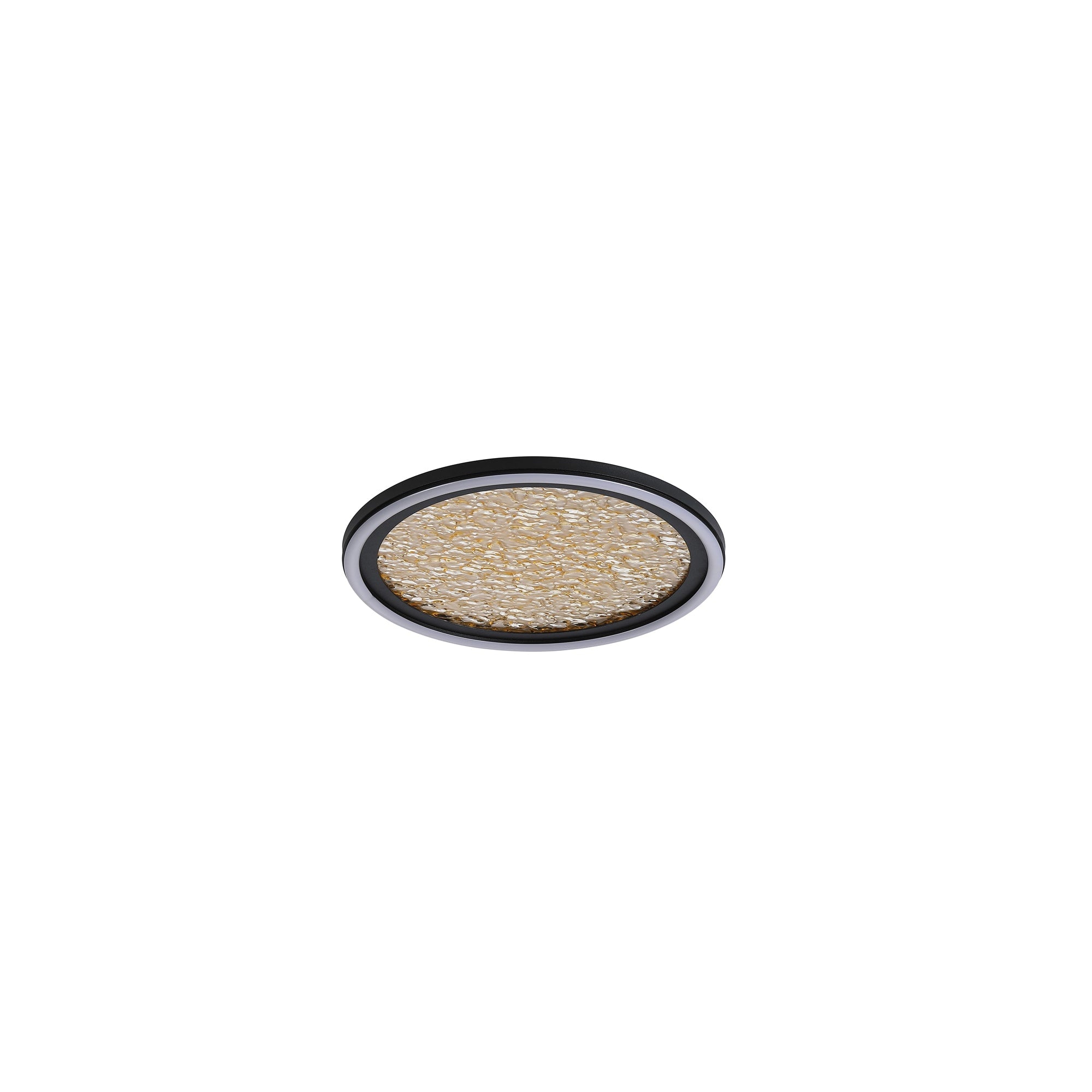 Luna LED Flush, Sand Black Metal & Gold PC Diffuser