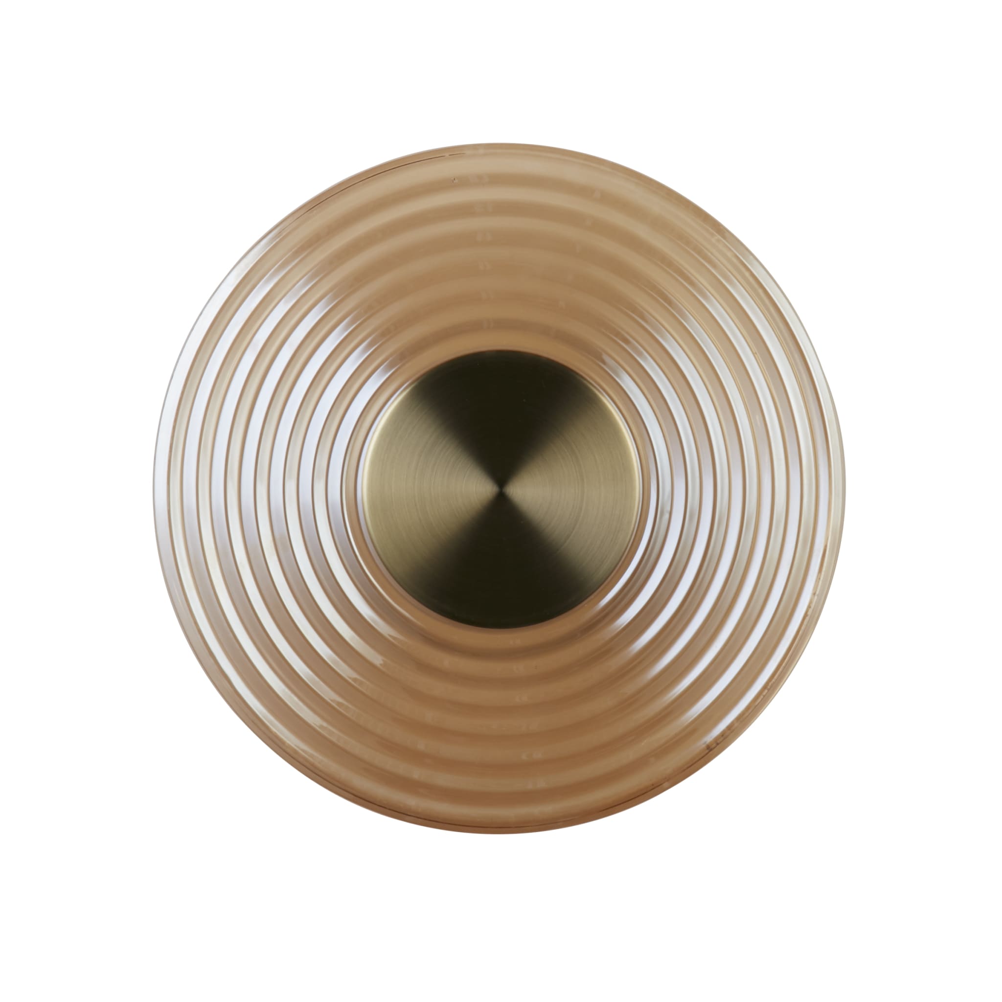 Cleo LED Wall Light, Antique Brass Metal with Amber Glass