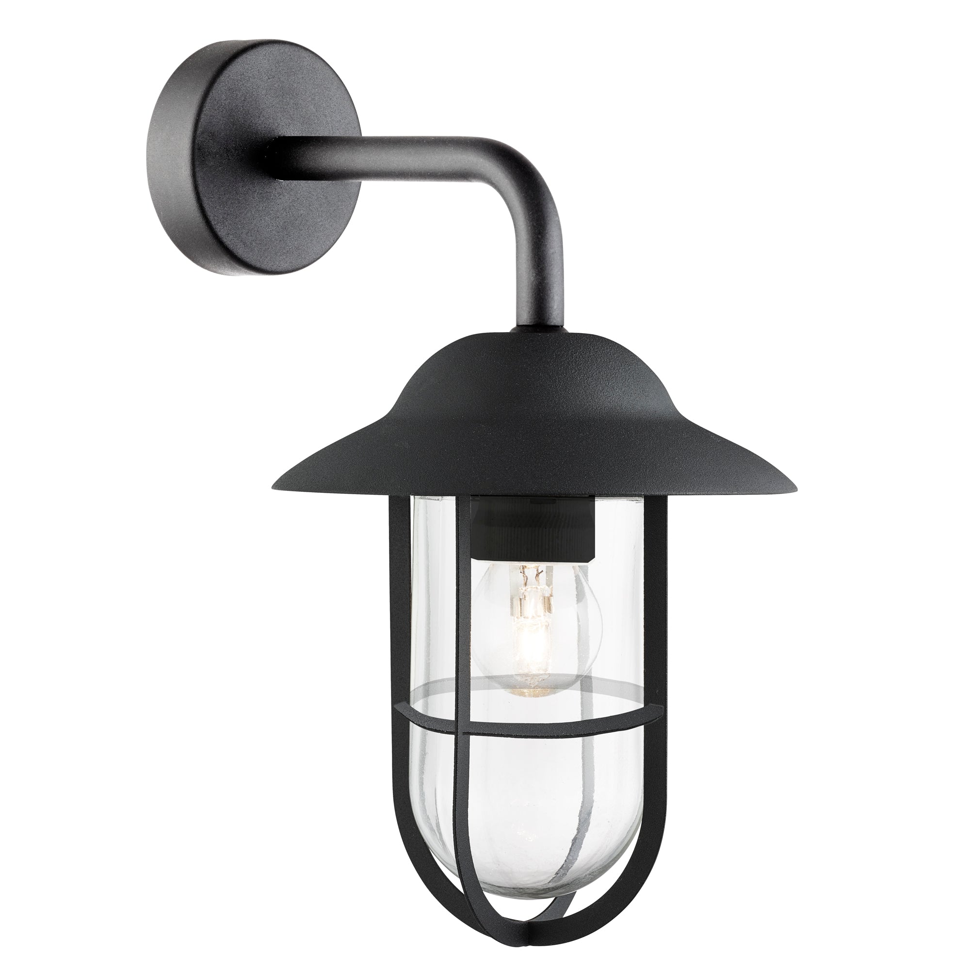 Toronto Outdoor Wall Light - Meyal & Glass Black
