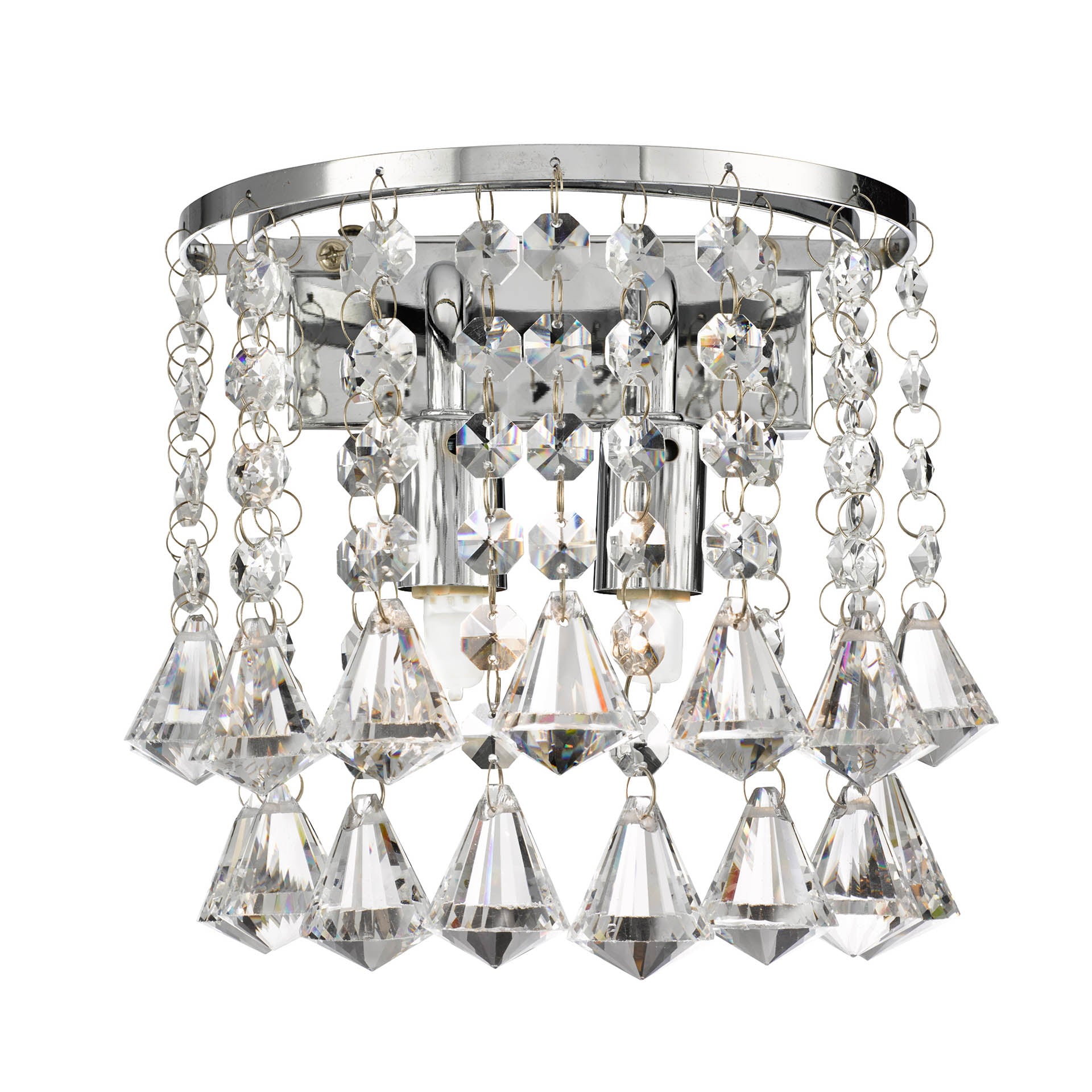 Hanna Wall Light - Chrome Metal & Clear Crystal II