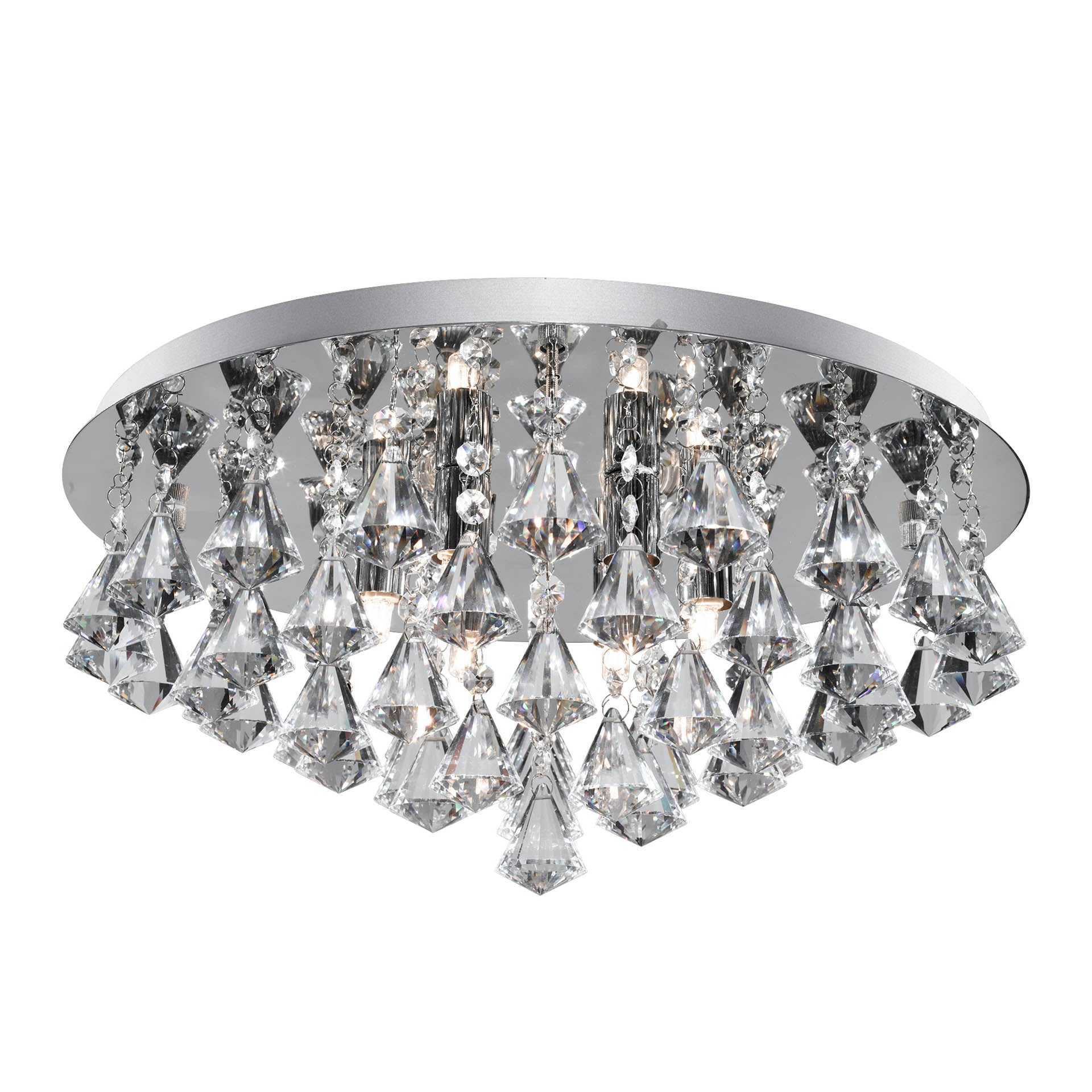 Hanna 6 Lt Flush - Chrome Metal & Clear Crystal