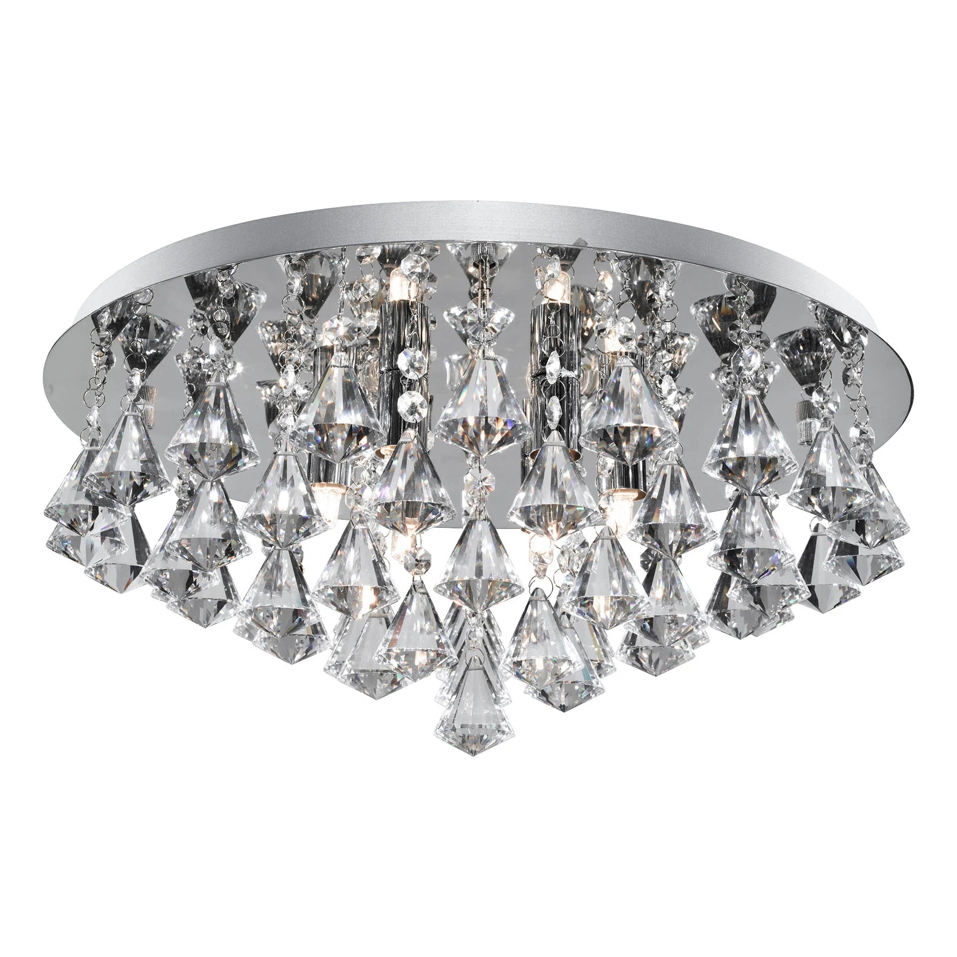 Hanna 8Lt Flush - Chrome Metal & Clear Crystal